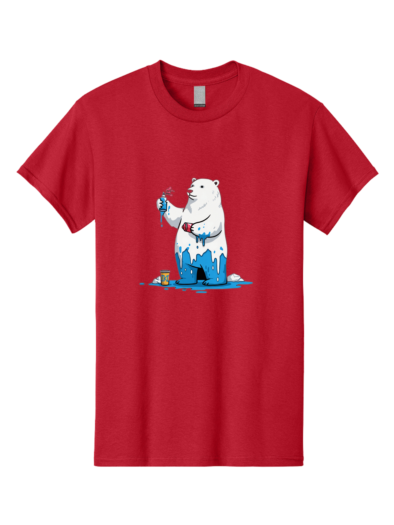 Polar-Bear-Painting Men'S Graphic Tee, 100% Cotton, Comfortable Casual Summer Wear, Machine Washable, Vintage Camera, Old Camera, Antique Camera, Black Camera, Classic Photography, Photography Equipment, Nostalgic Device, Film Camera, Baf407