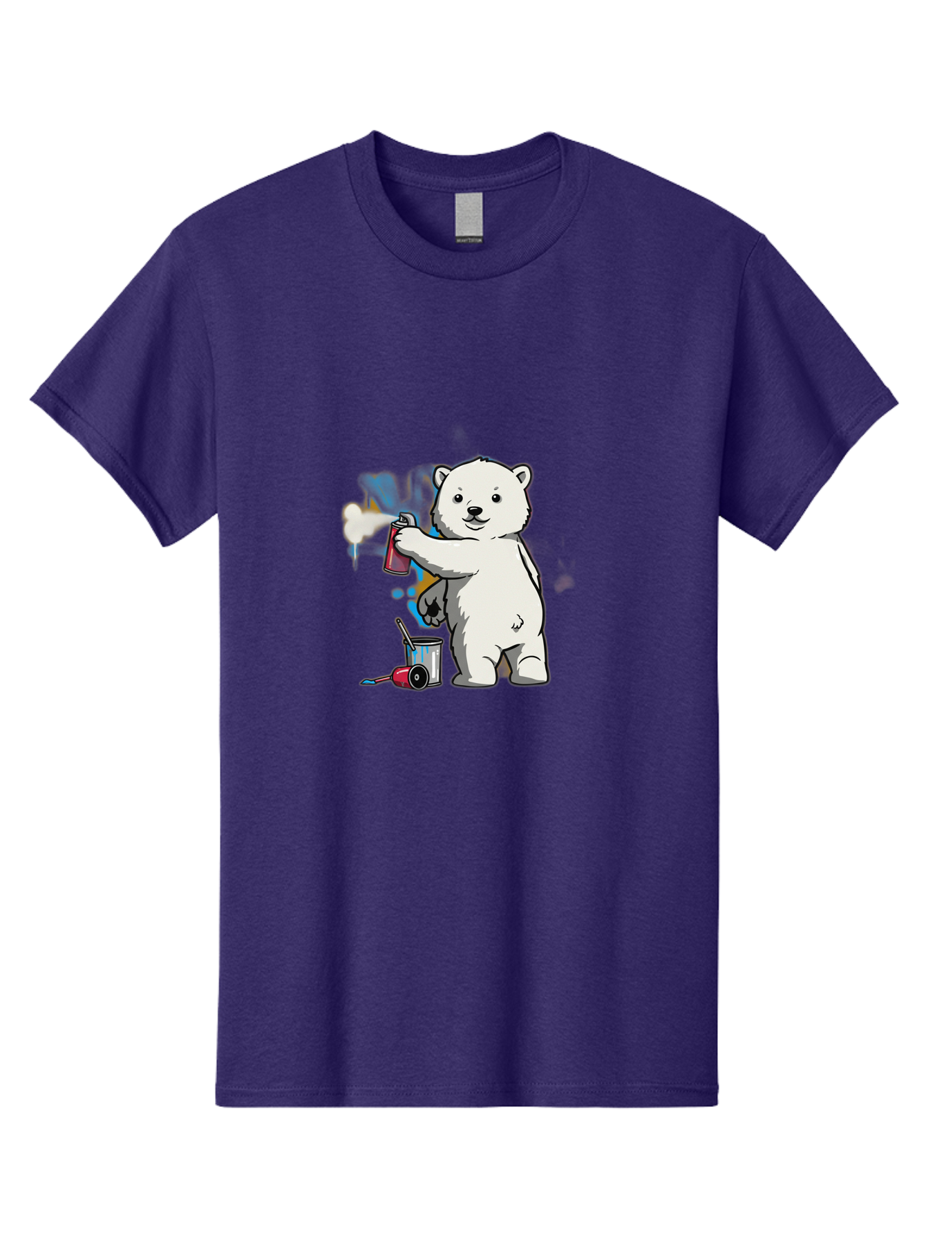 Polar-Bear-Spray-Painting-1 Men'S Graphic Tee, 100% Cotton, Comfortable Casual Summer Wear, Machine Washable, Vintage Camera, Old Camera, Antique Camera, Black Camera, Classic Photography, Photography Equipment, Nostalgic Device, Film Camera, Baf410