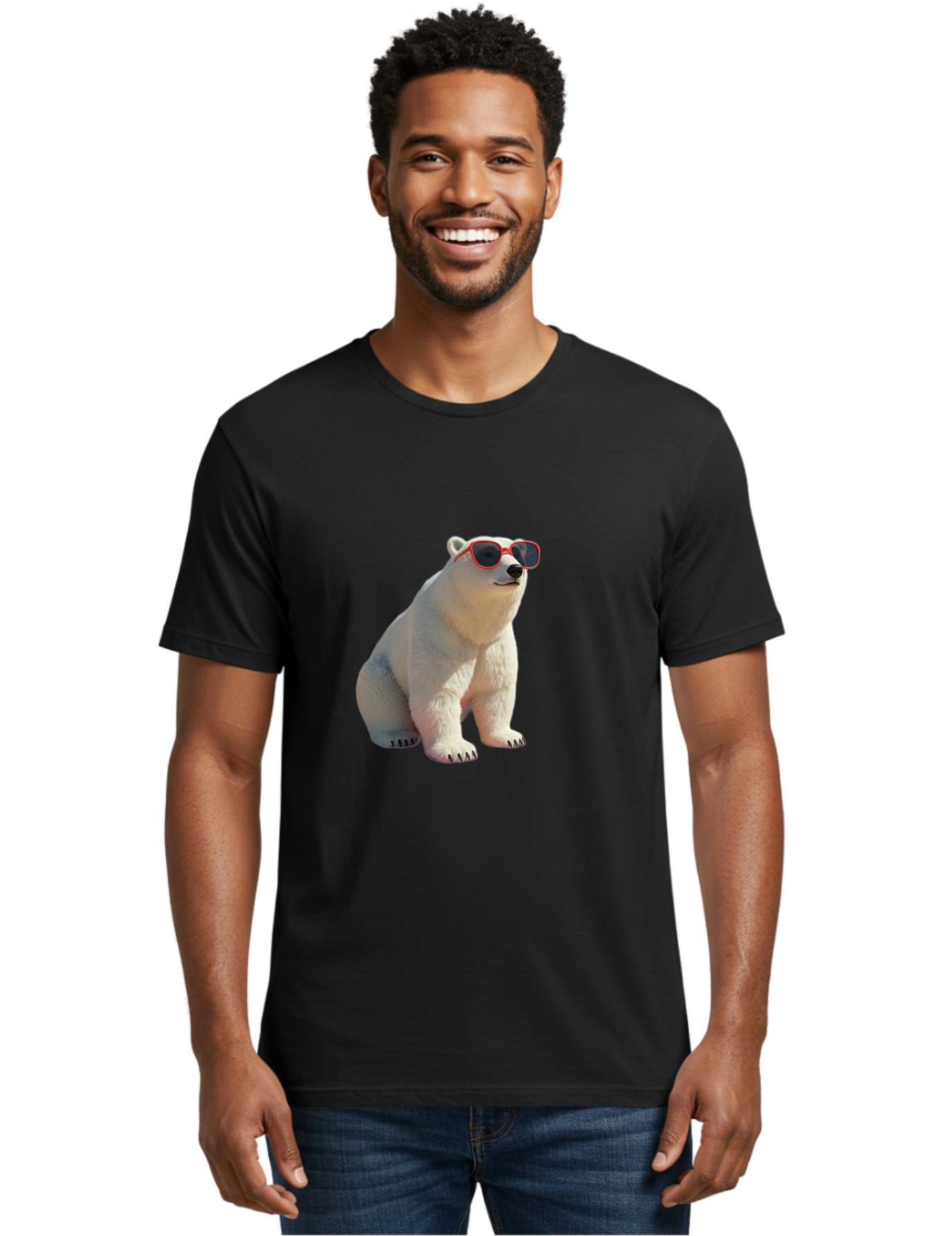 Polar-Bear-Sunglasses-3 Men'S Graphic Tee, 100% Cotton, Comfortable Casual Summer Wear, Machine Washable, Vintage Camera, Old Camera, Antique Camera, Black Camera, Classic Photography, Photography Equipment, Nostalgic Device, Film Camera, Baf415