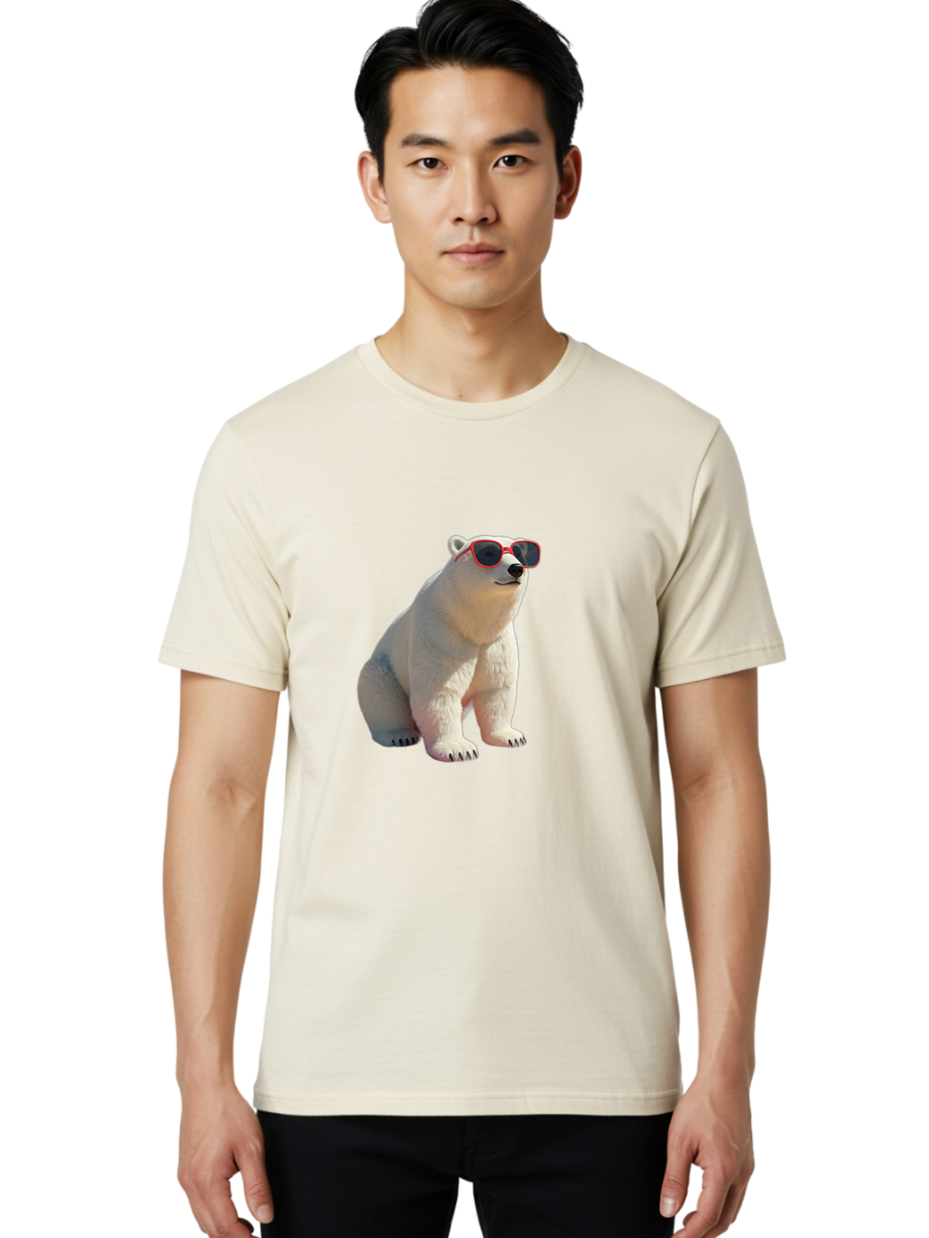 Polar-Bear-Sunglasses-3 Men'S Graphic Tee, 100% Cotton, Comfortable Casual Summer Wear, Machine Washable, Vintage Camera, Old Camera, Antique Camera, Black Camera, Classic Photography, Photography Equipment, Nostalgic Device, Film Camera, Baf415