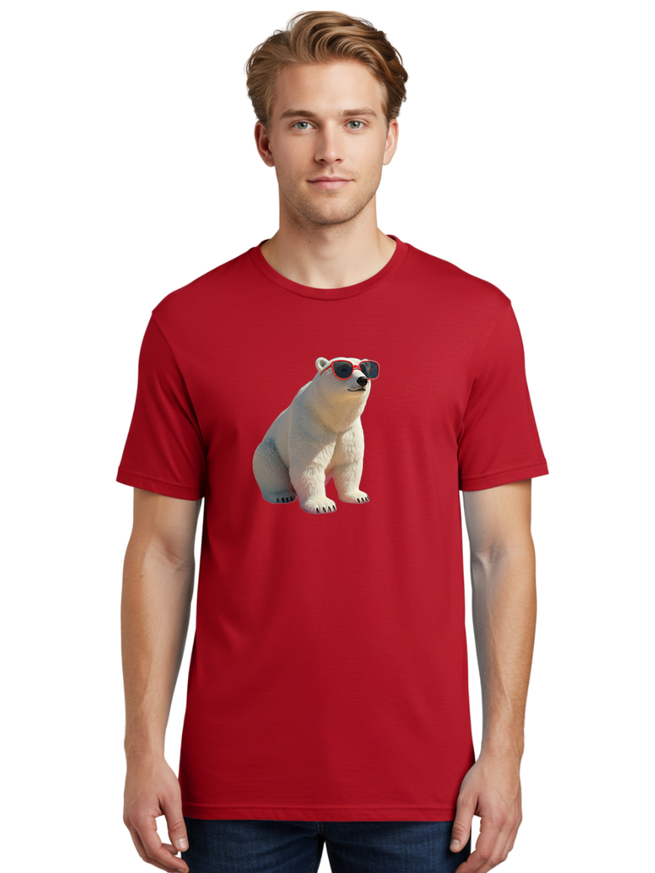 Polar-Bear-Sunglasses-3 Men'S Graphic Tee, 100% Cotton, Comfortable Casual Summer Wear, Machine Washable, Vintage Camera, Old Camera, Antique Camera, Black Camera, Classic Photography, Photography Equipment, Nostalgic Device, Film Camera, Baf415