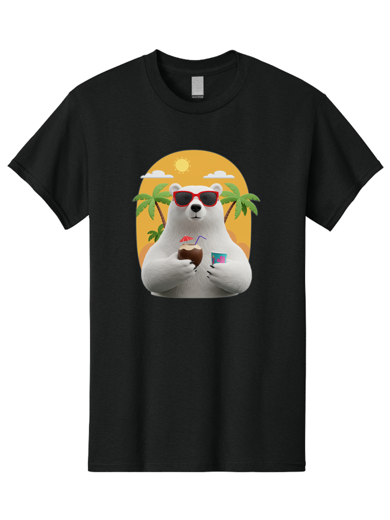 Polar-Bear-With-Coconut Men'S Graphic Tee, 100% Cotton, Comfortable Casual Summer Wear, Machine Washable, Vintage Camera, Old Camera, Antique Camera, Black Camera, Classic Photography, Photography Equipment, Nostalgic Device, Film Camera, Baf426