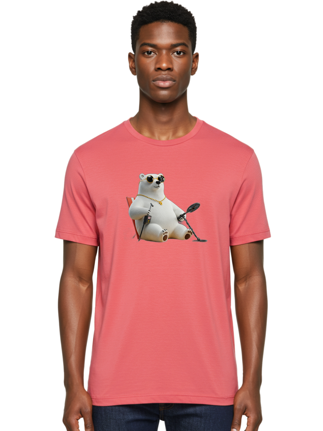 Polar-Bear-With-Sunglasses-And-Golf-Club Men'S Graphic Tee, 100% Cotton, Comfortable Casual Summer Wear, Machine Washable, Vintage Camera, Old Camera, Antique Camera, Black Camera, Classic Photography, Photography Equipment, Nostalgic Device, Baf430