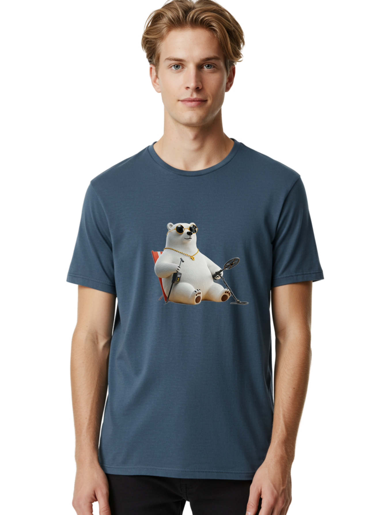 Polar-Bear-With-Sunglasses-And-Golf-Club Men'S Graphic Tee, 100% Cotton, Comfortable Casual Summer Wear, Machine Washable, Vintage Camera, Old Camera, Antique Camera, Black Camera, Classic Photography, Photography Equipment, Nostalgic Device, Baf430