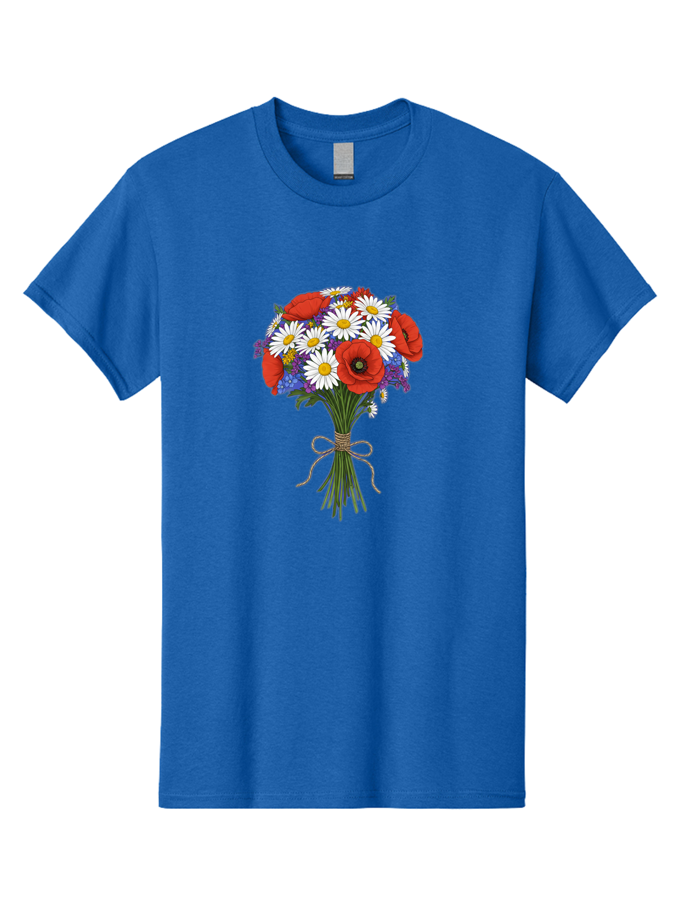 Poppies-Daisies-And-Wildflowers-Bouquet Men'S Graphic Tee, 100% Cotton, Comfortable Casual Summer Wear, Machine Washable, Vintage Camera, Old Camera, Antique Camera, Black Camera, Classic Photography, Photography Equipment, Nostalgic Device, Baf434