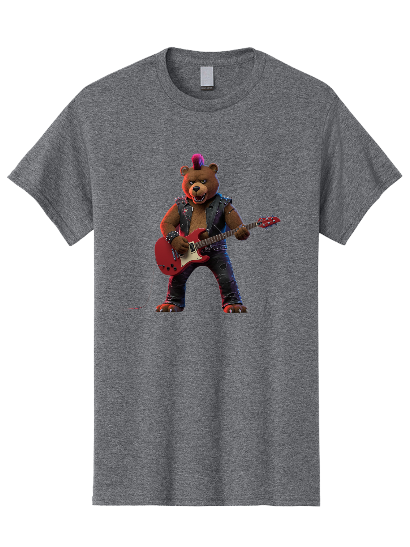 Punk-Bear-With-Guitar Men'S Graphic Tee, 100% Cotton, Comfortable Casual Summer Wear, Machine Washable, Vintage Camera, Old Camera, Antique Camera, Black Camera, Classic Photography, Photography Equipment, Nostalgic Device, Film Camera, Baf440