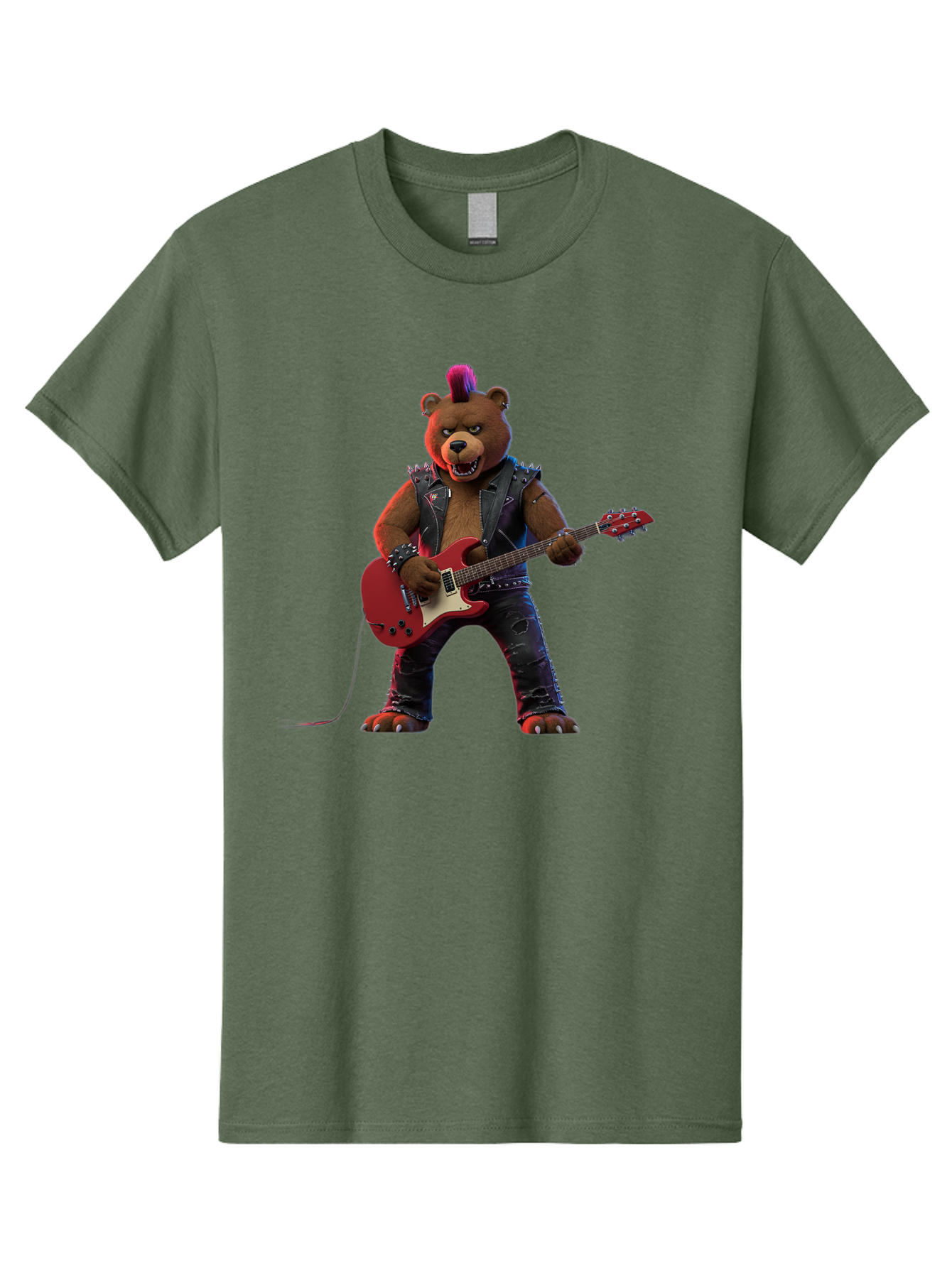 Punk-Bear-With-Guitar Men'S Graphic Tee, 100% Cotton, Comfortable Casual Summer Wear, Machine Washable, Vintage Camera, Old Camera, Antique Camera, Black Camera, Classic Photography, Photography Equipment, Nostalgic Device, Film Camera, Baf440