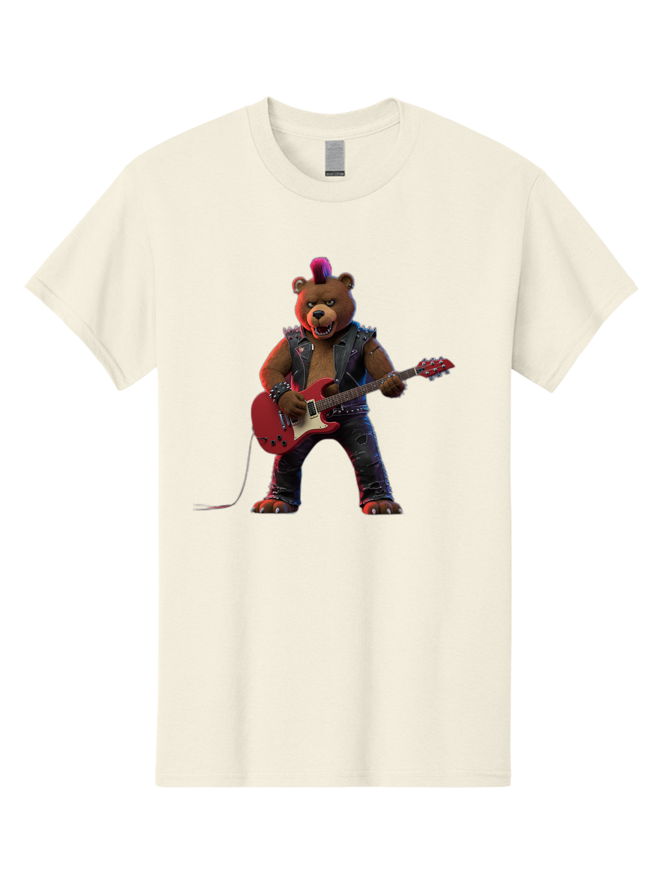 Punk-Bear-With-Guitar Men'S Graphic Tee, 100% Cotton, Comfortable Casual Summer Wear, Machine Washable, Vintage Camera, Old Camera, Antique Camera, Black Camera, Classic Photography, Photography Equipment, Nostalgic Device, Film Camera, Baf440