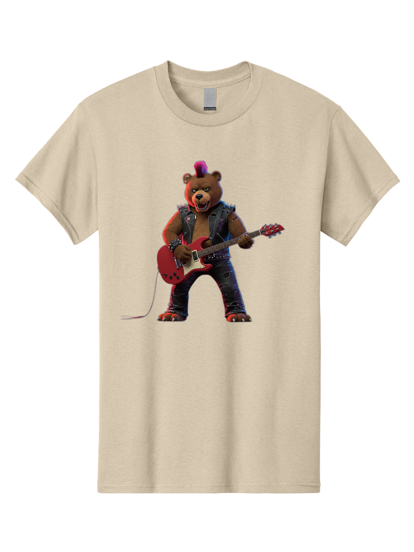 Punk-Bear-With-Guitar Men'S Graphic Tee, 100% Cotton, Comfortable Casual Summer Wear, Machine Washable, Vintage Camera, Old Camera, Antique Camera, Black Camera, Classic Photography, Photography Equipment, Nostalgic Device, Film Camera, Baf440
