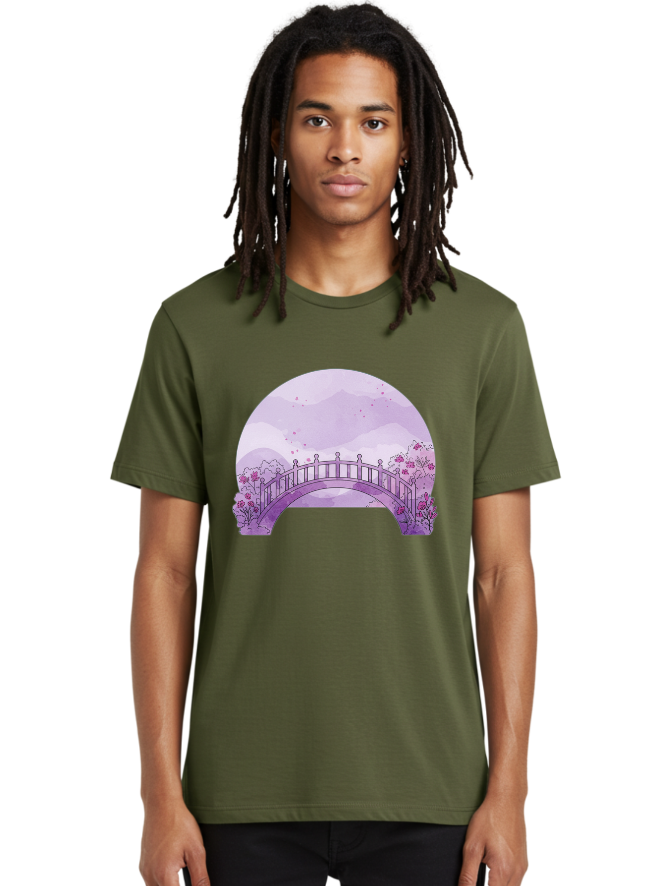 Purple-Bridge-1 Men'S Graphic Tee, 100% Cotton, Comfortable Casual Summer Wear, Machine Washable, Vintage Camera, Old Camera, Antique Camera, Black Camera, Classic Photography, Photography Equipment, Nostalgic Device, Film Camera, Camera Art Baf445