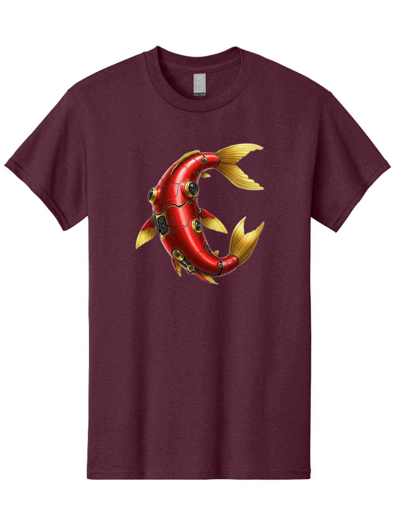 Red-Mechanical-Fish-1 Men'S Graphic Tee, 100% Cotton, Comfortable Casual Summer Wear, Machine Washable, Vintage Camera, Old Camera, Antique Camera, Black Camera, Classic Photography, Photography Equipment, Nostalgic Device, Film Camera, Baf457