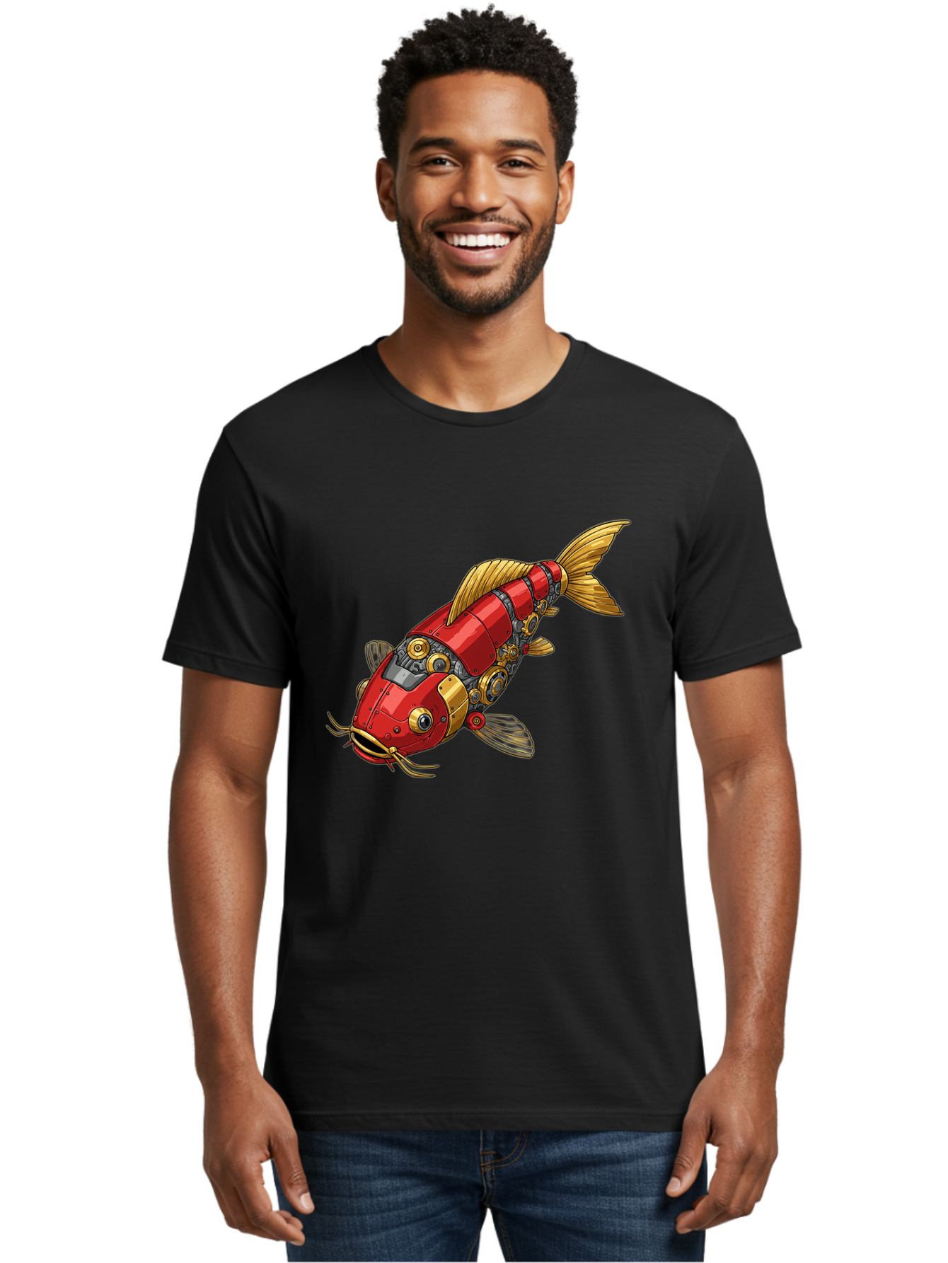 Red-Mechanical-Fish Men'S Graphic Tee, 100% Cotton, Comfortable Casual Summer Wear, Machine Washable, Vintage Camera, Old Camera, Antique Camera, Black Camera, Classic Photography, Photography Equipment, Nostalgic Device, Film Camera, Baf458