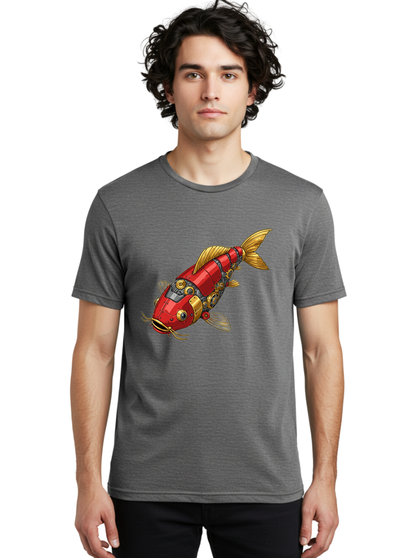 Red-Mechanical-Fish Men'S Graphic Tee, 100% Cotton, Comfortable Casual Summer Wear, Machine Washable, Vintage Camera, Old Camera, Antique Camera, Black Camera, Classic Photography, Photography Equipment, Nostalgic Device, Film Camera, Baf458
