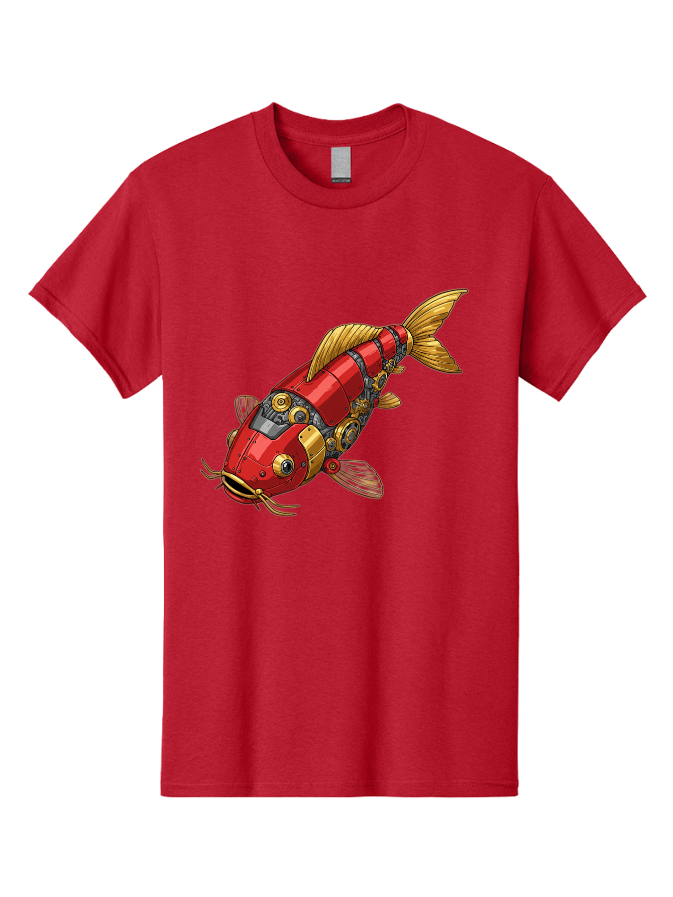 Red-Mechanical-Fish Men'S Graphic Tee, 100% Cotton, Comfortable Casual Summer Wear, Machine Washable, Vintage Camera, Old Camera, Antique Camera, Black Camera, Classic Photography, Photography Equipment, Nostalgic Device, Film Camera, Baf458