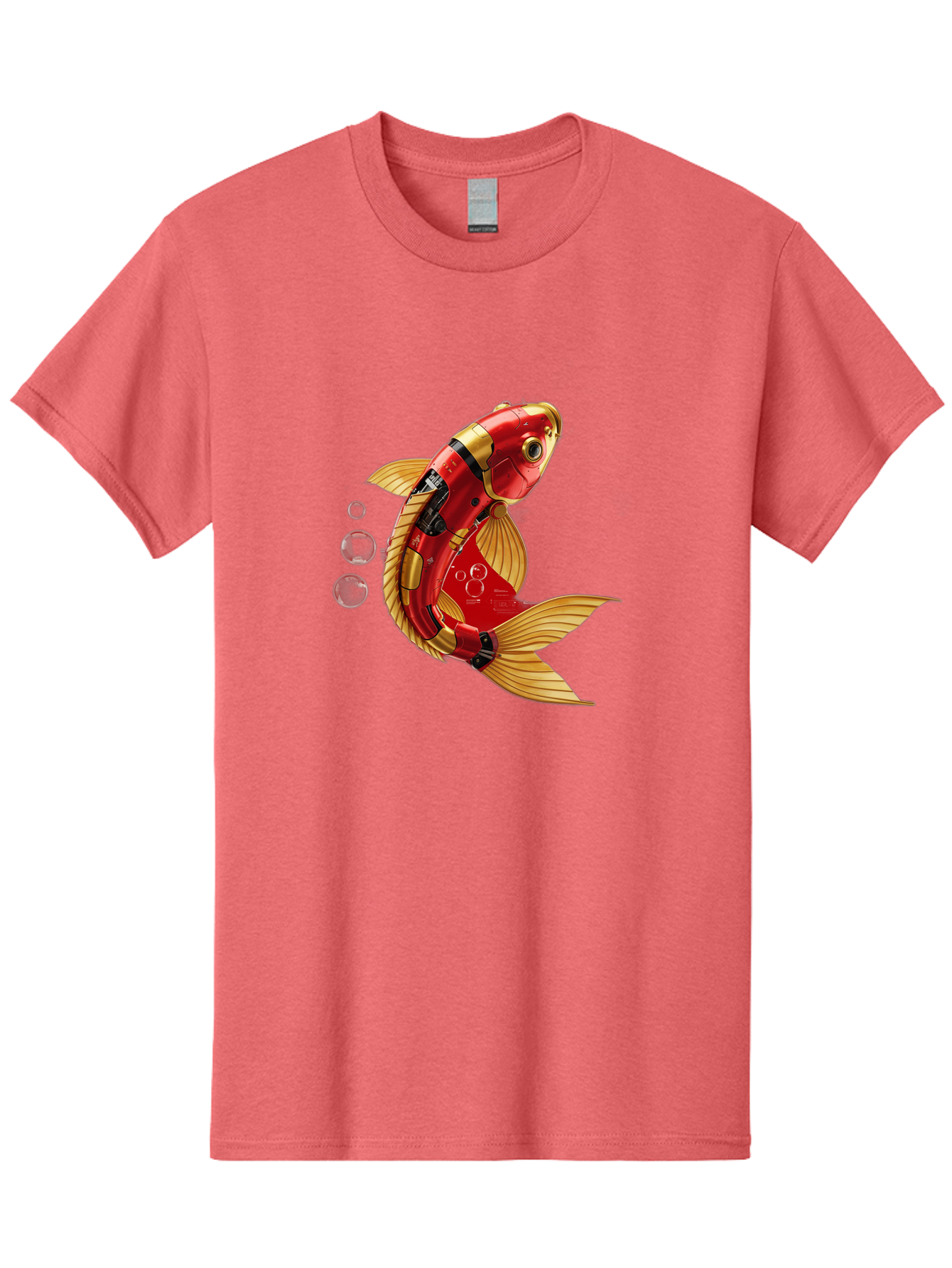 Red-Mechanical-Goldfish Men'S Graphic Tee, 100% Cotton, Comfortable Casual Summer Wear, Machine Washable, Vintage Camera, Old Camera, Antique Camera, Black Camera, Classic Photography, Photography Equipment, Nostalgic Device, Film Camera, Baf459