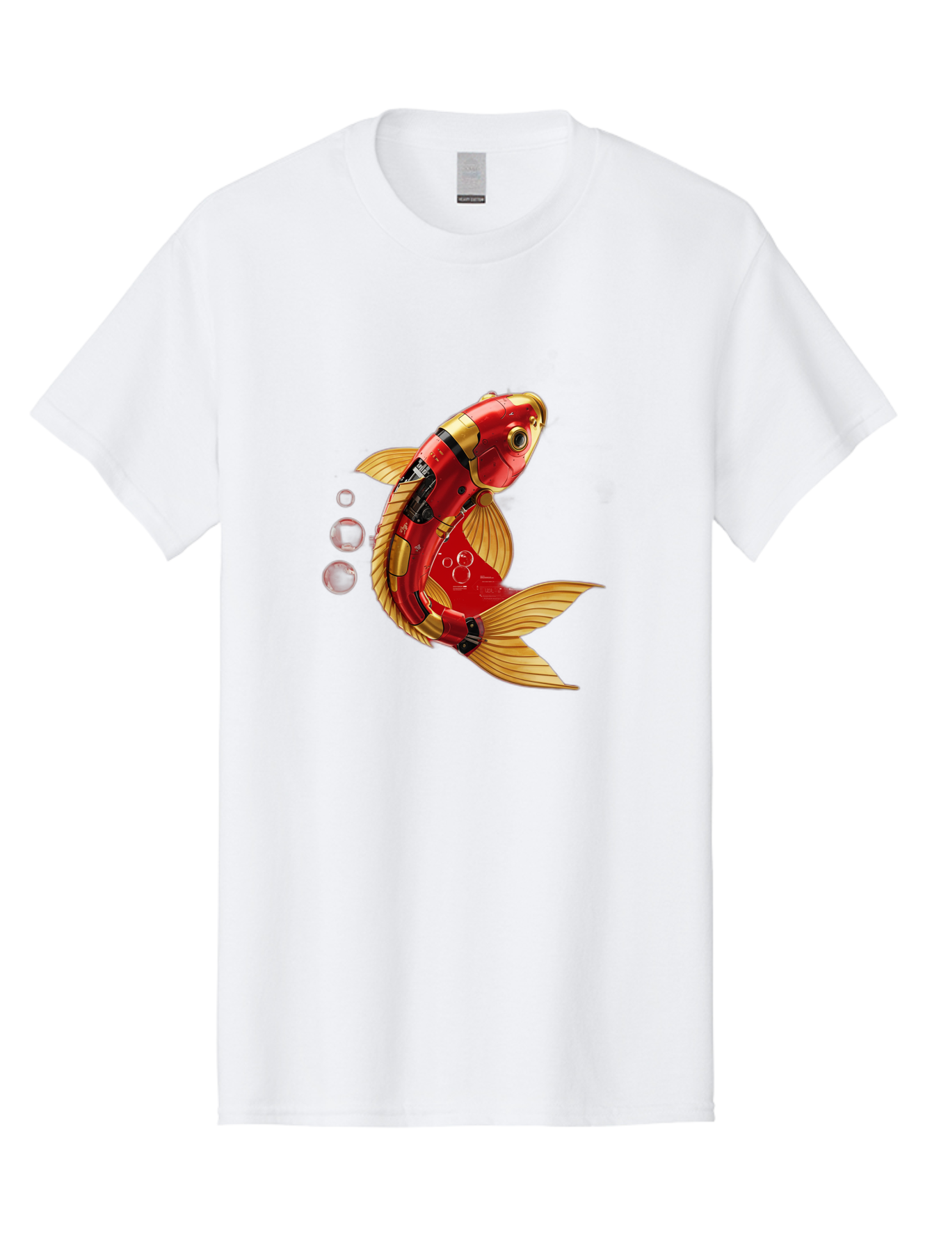 Red-Mechanical-Goldfish Men'S Graphic Tee, 100% Cotton, Comfortable Casual Summer Wear, Machine Washable, Vintage Camera, Old Camera, Antique Camera, Black Camera, Classic Photography, Photography Equipment, Nostalgic Device, Film Camera, Baf459
