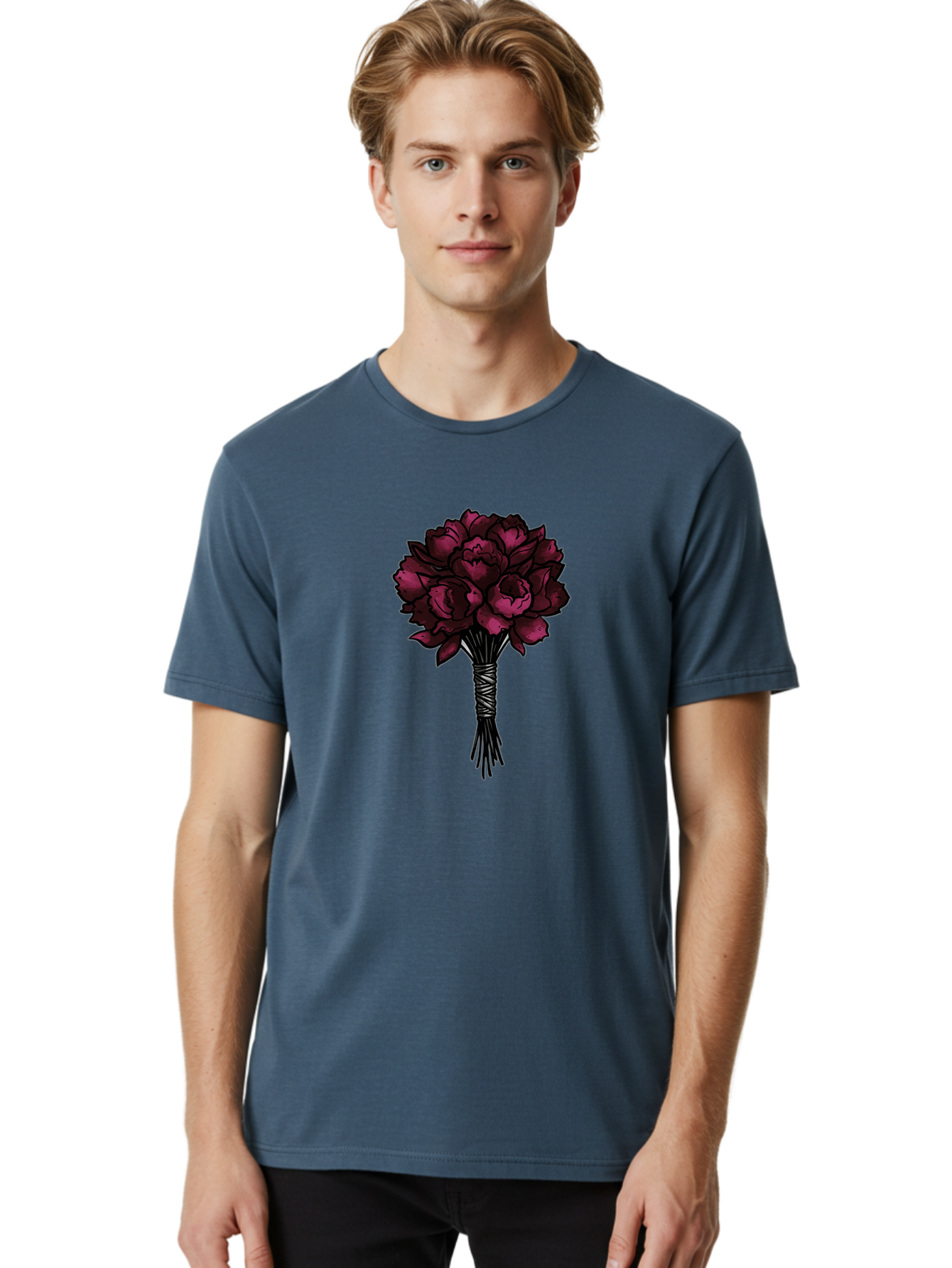 Red-Roses-Bouquet Men'S Graphic Tee, 100% Cotton, Comfortable Casual Summer Wear, Machine Washable, Vintage Camera, Old Camera, Antique Camera, Black Camera, Classic Photography, Photography Equipment, Nostalgic Device, Film Camera, Camera Art Baf460