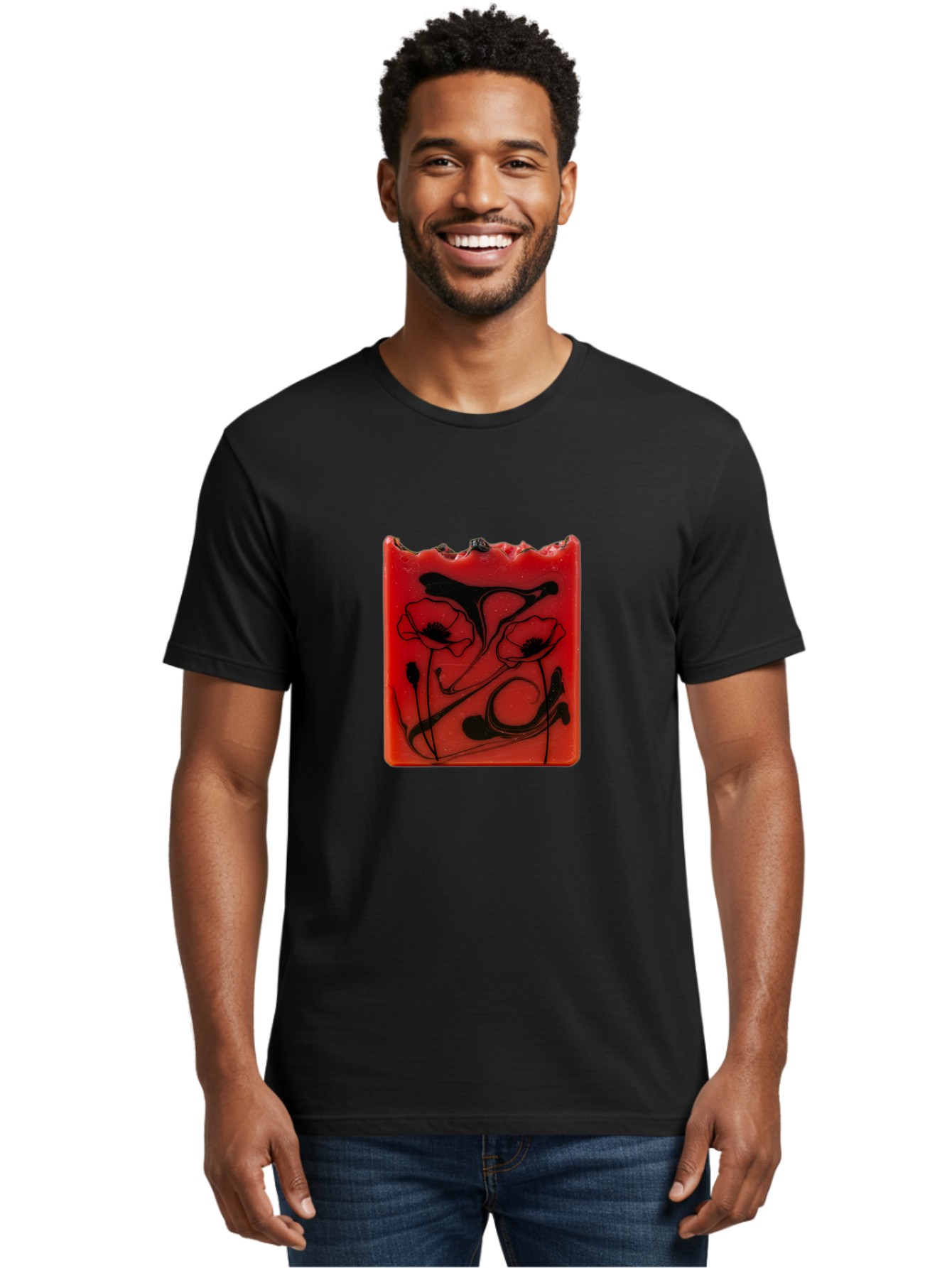 Red-Soap-With-Floral-Design Men'S Graphic Tee, 100% Cotton, Comfortable Casual Summer Wear, Machine Washable, Vintage Camera, Old Camera, Antique Camera, Black Camera, Classic Photography, Photography Equipment, Nostalgic Device, Film Camera, Baf461