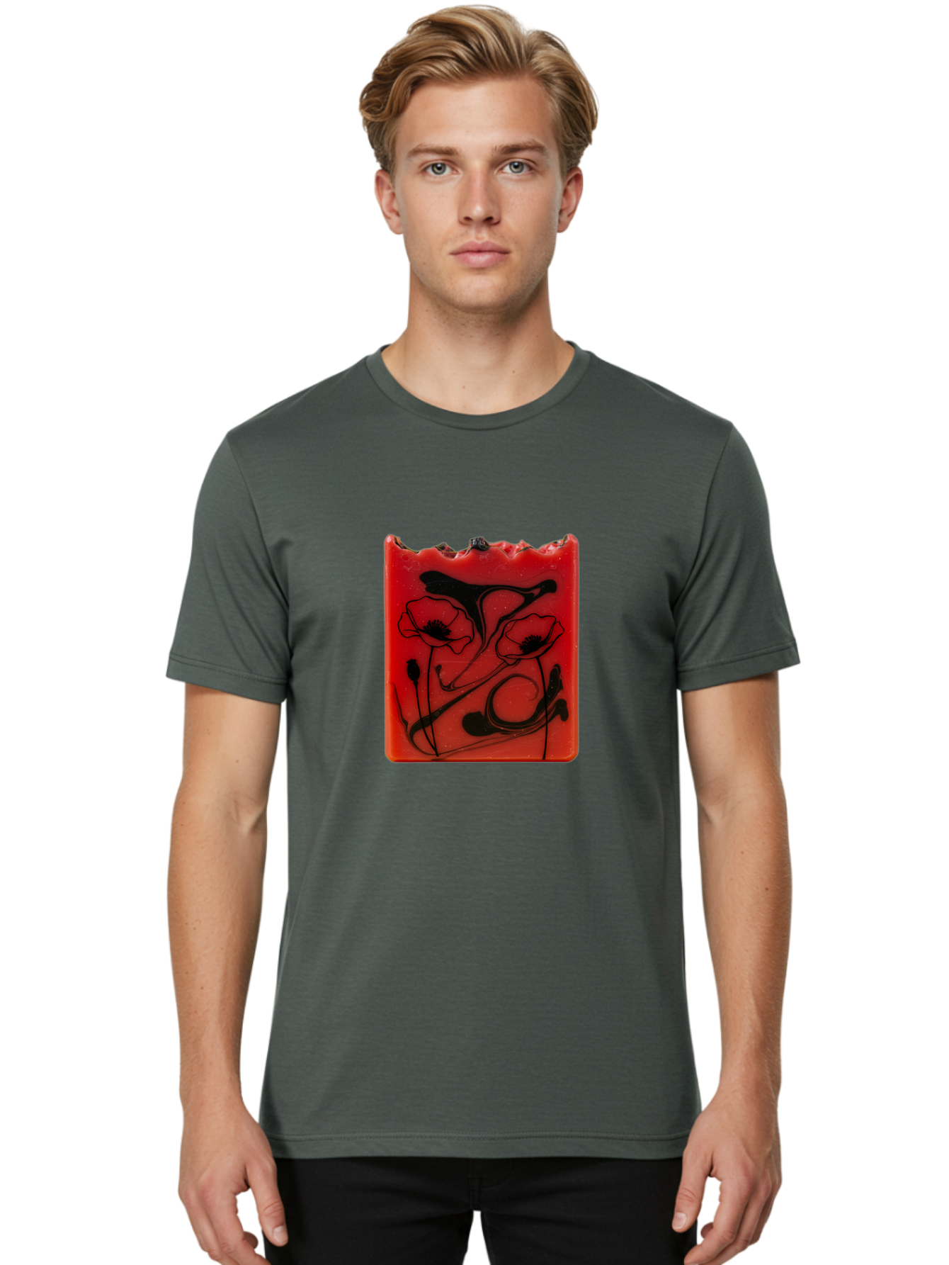 Red-Soap-With-Floral-Design Men'S Graphic Tee, 100% Cotton, Comfortable Casual Summer Wear, Machine Washable, Vintage Camera, Old Camera, Antique Camera, Black Camera, Classic Photography, Photography Equipment, Nostalgic Device, Film Camera, Baf461