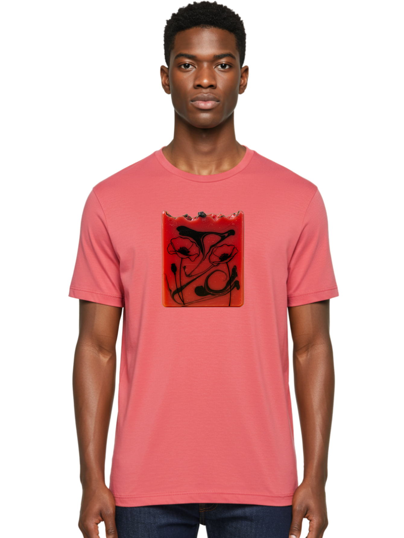 Red-Soap-With-Floral-Design Men'S Graphic Tee, 100% Cotton, Comfortable Casual Summer Wear, Machine Washable, Vintage Camera, Old Camera, Antique Camera, Black Camera, Classic Photography, Photography Equipment, Nostalgic Device, Film Camera, Baf461