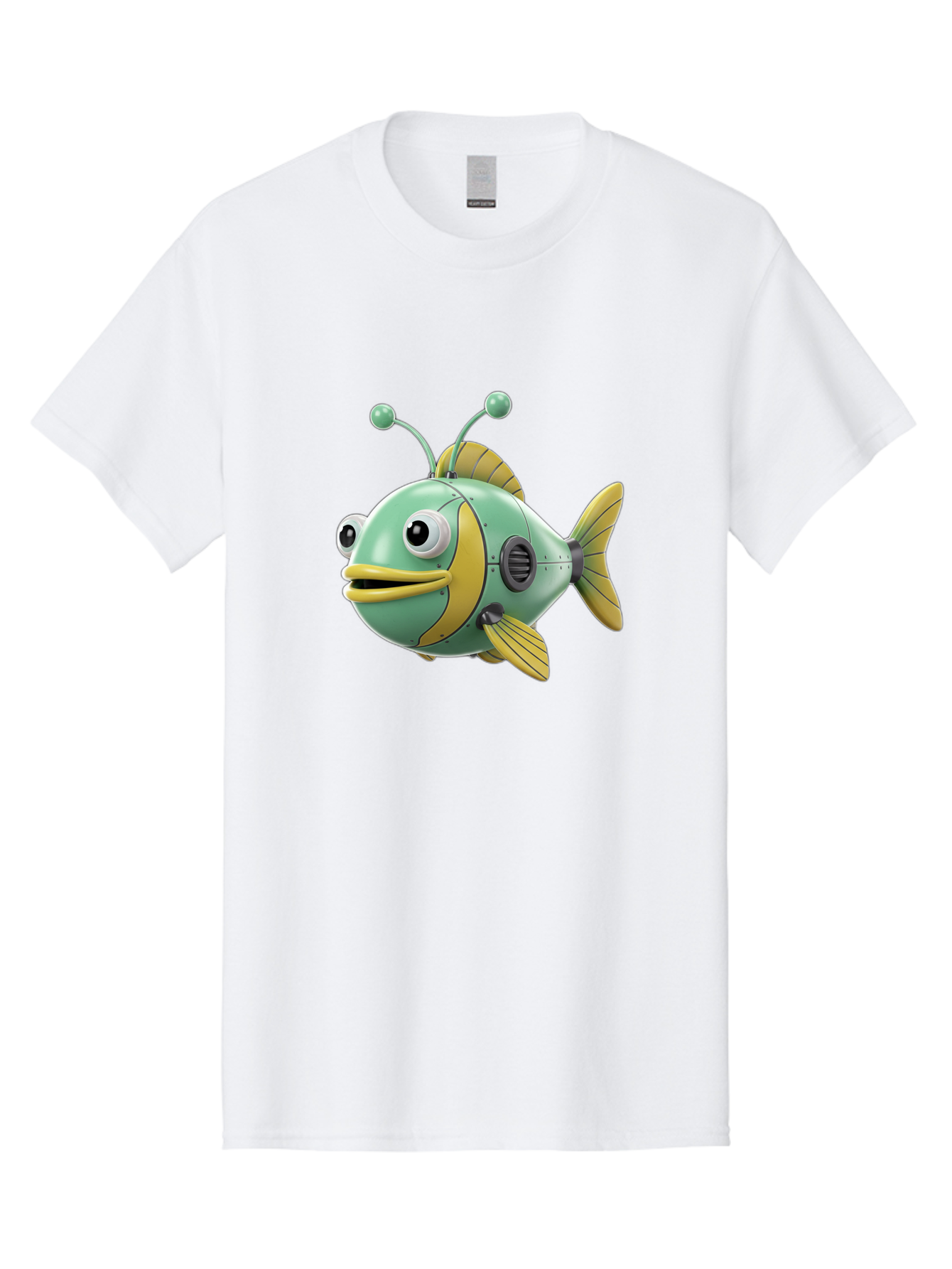 Robot-Fish-1 Men'S Graphic Tee, 100% Cotton, Comfortable Casual Summer Wear, Machine Washable, Vintage Camera, Old Camera, Antique Camera, Black Camera, Classic Photography, Photography Equipment, Nostalgic Device, Film Camera, Camera Art Baf469