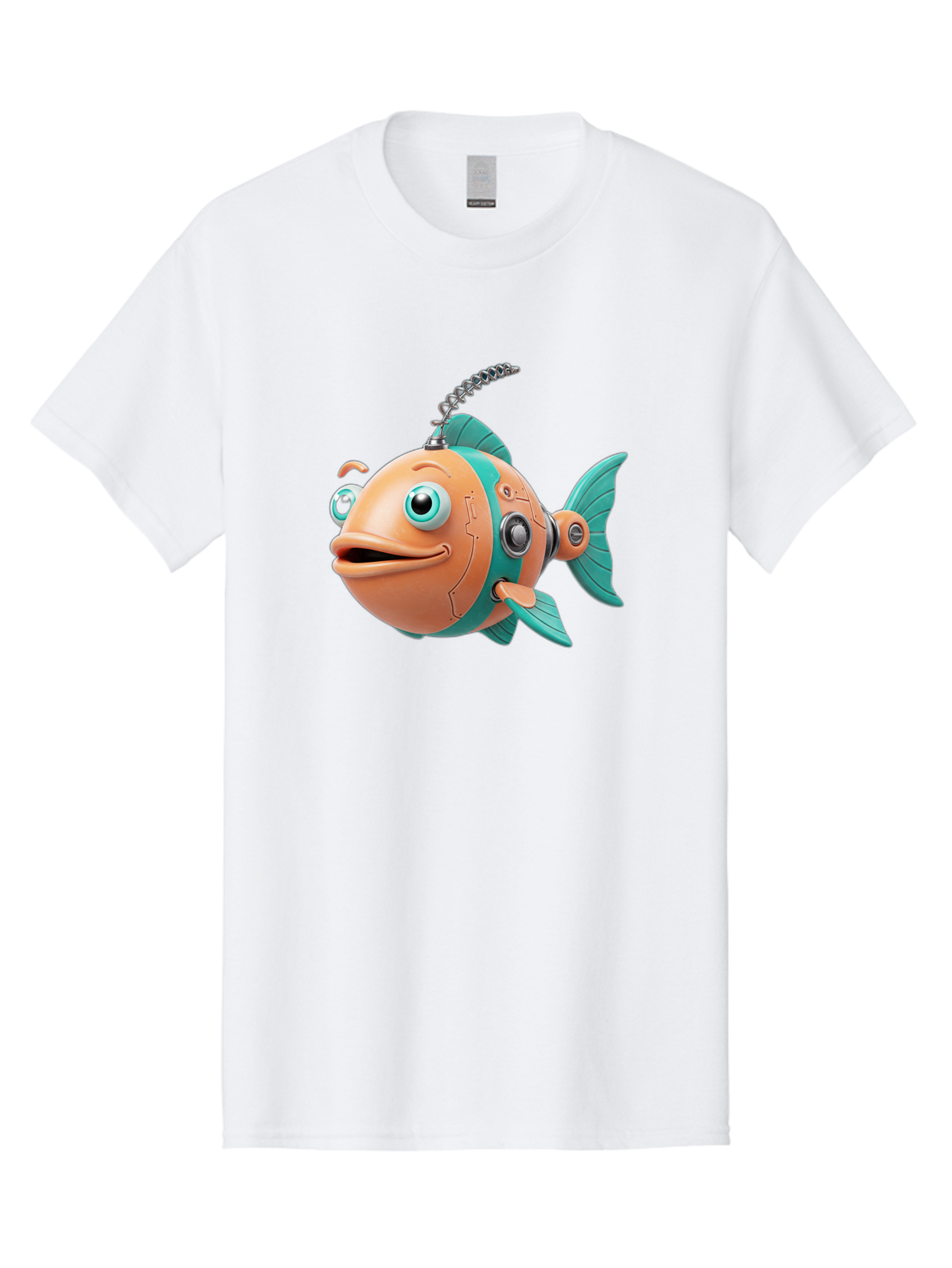 Robot-Fish-2 Men'S Graphic Tee, 100% Cotton, Comfortable Casual Summer Wear, Machine Washable, Vintage Camera, Old Camera, Antique Camera, Black Camera, Classic Photography, Photography Equipment, Nostalgic Device, Film Camera, Camera Art Baf470