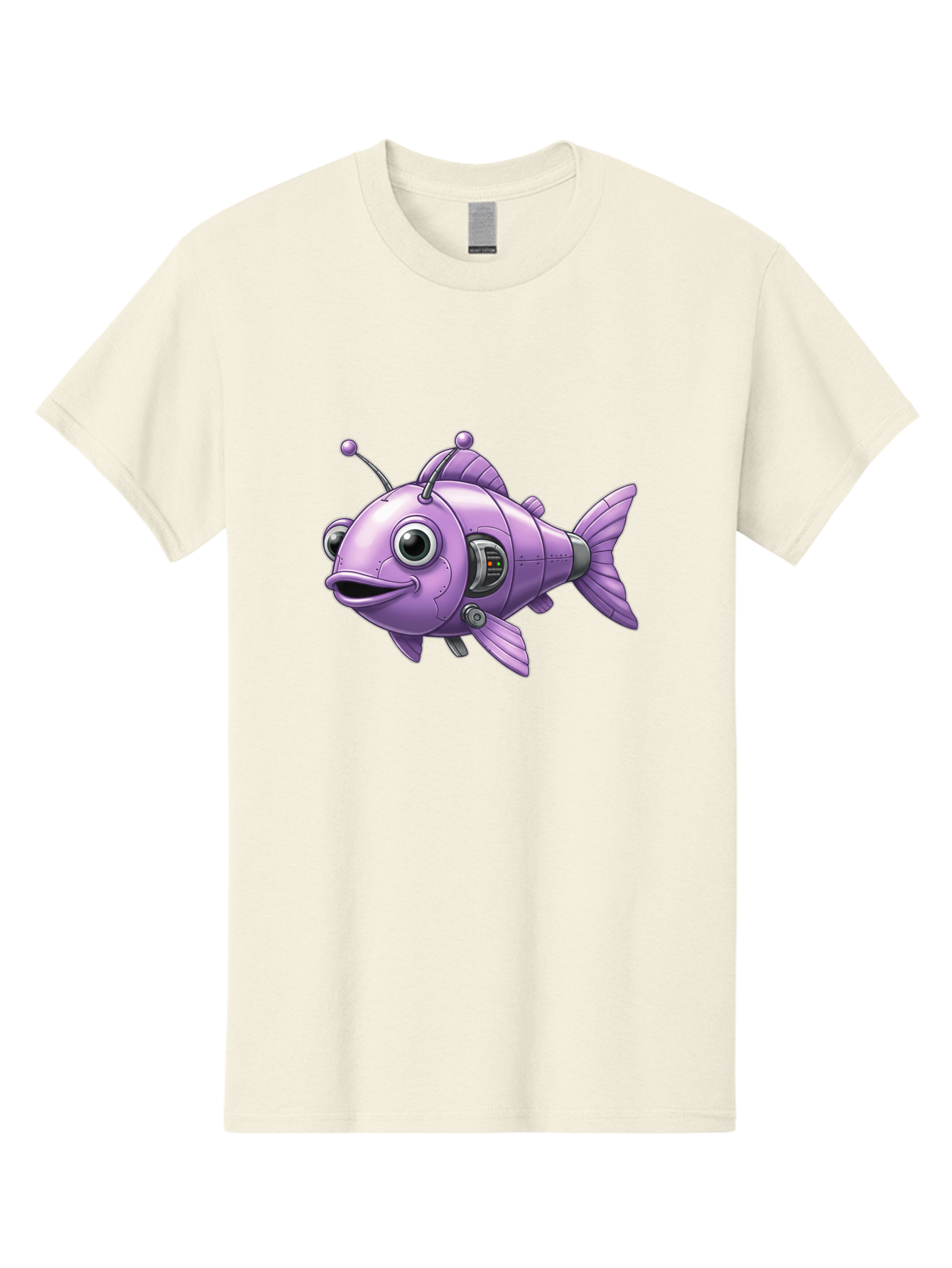 Robot-Fish-6 Men'S Graphic Tee, 100% Cotton, Comfortable Casual Summer Wear, Machine Washable, Vintage Camera, Old Camera, Antique Camera, Black Camera, Classic Photography, Photography Equipment, Nostalgic Device, Film Camera, Camera Art Baf474