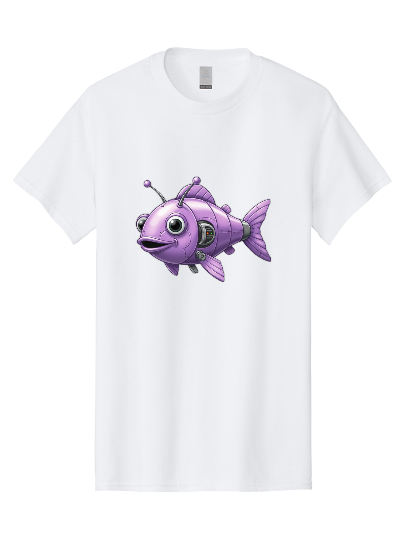 Robot-Fish-6 Men'S Graphic Tee, 100% Cotton, Comfortable Casual Summer Wear, Machine Washable, Vintage Camera, Old Camera, Antique Camera, Black Camera, Classic Photography, Photography Equipment, Nostalgic Device, Film Camera, Camera Art Baf474