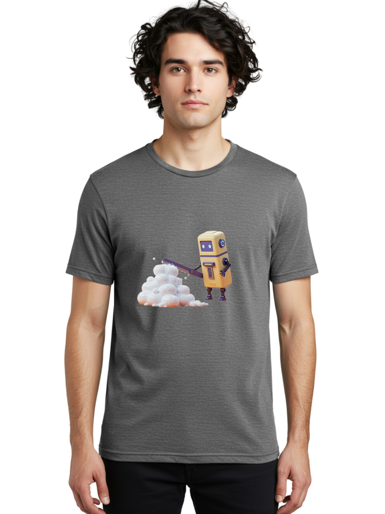 Robot-Shoveling-Snow Men'S Graphic Tee, 100% Cotton, Comfortable Casual Summer Wear, Machine Washable, Vintage Camera, Old Camera, Antique Camera, Black Camera, Classic Photography, Photography Equipment, Nostalgic Device, Film Camera, Baf479