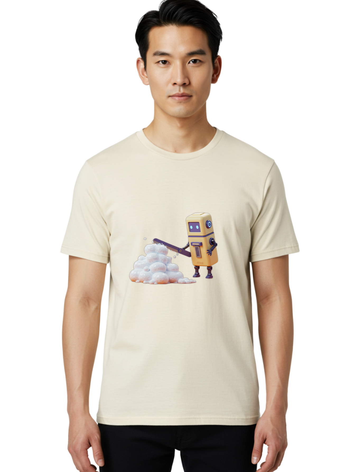 Robot-Shoveling-Snow Men'S Graphic Tee, 100% Cotton, Comfortable Casual Summer Wear, Machine Washable, Vintage Camera, Old Camera, Antique Camera, Black Camera, Classic Photography, Photography Equipment, Nostalgic Device, Film Camera, Baf479