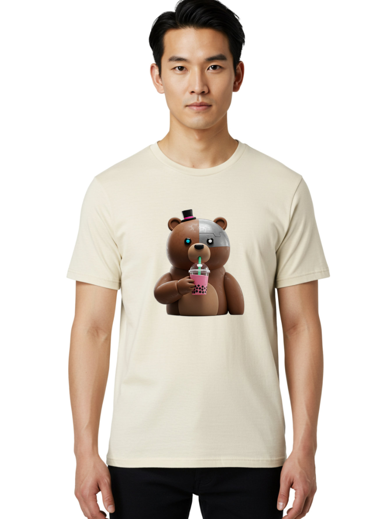 Robot-Teddy-Bear Men'S Graphic Tee, 100% Cotton, Comfortable Casual Summer Wear, Machine Washable, Vintage Camera, Old Camera, Antique Camera, Black Camera, Classic Photography, Photography Equipment, Nostalgic Device, Film Camera, Camera Art Baf481