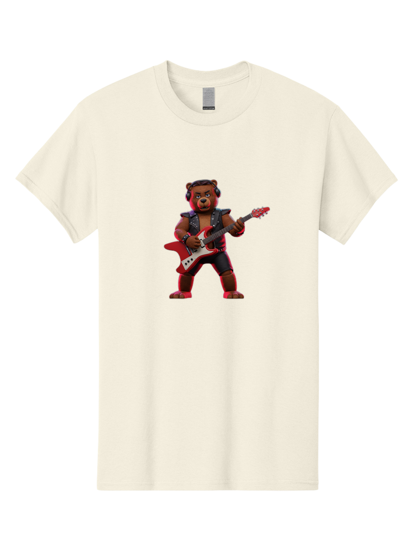 Rockstar-Bear-1 Men'S Graphic Tee, 100% Cotton, Comfortable Casual Summer Wear, Machine Washable, Vintage Camera, Old Camera, Antique Camera, Black Camera, Classic Photography, Photography Equipment, Nostalgic Device, Film Camera, Camera Art Baf484