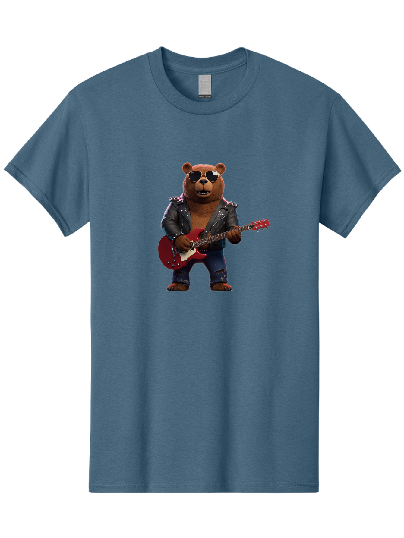 Rockstar-Bear Men'S Graphic Tee, 100% Cotton, Comfortable Casual Summer Wear, Machine Washable, Vintage Camera, Old Camera, Antique Camera, Black Camera, Classic Photography, Photography Equipment, Nostalgic Device, Film Camera, Camera Art Baf485