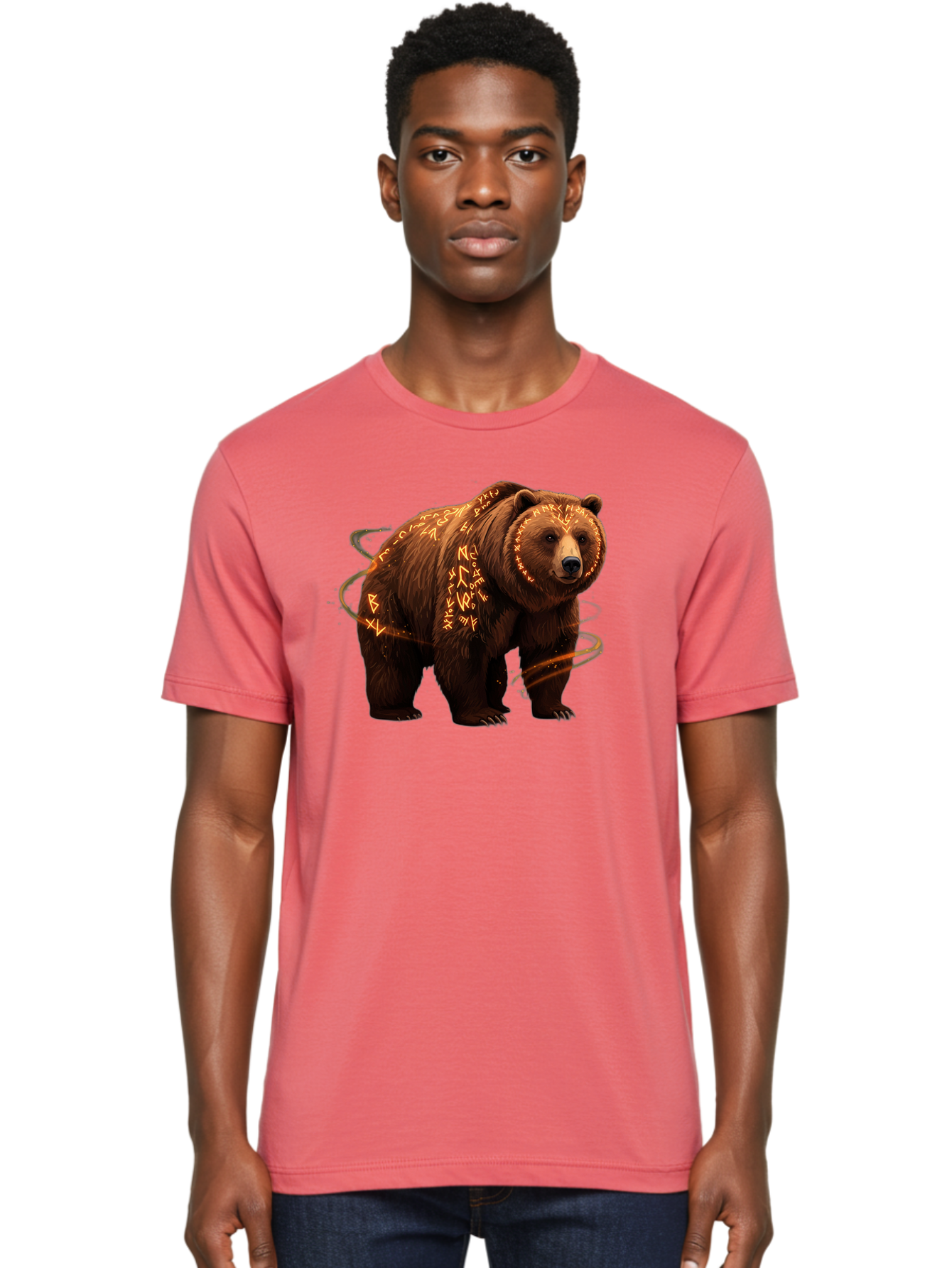 Runic-Bear-1 Men'S Graphic Tee, 100% Cotton, Comfortable Casual Summer Wear, Machine Washable, Vintage Camera, Old Camera, Antique Camera, Black Camera, Classic Photography, Photography Equipment, Nostalgic Device, Film Camera, Camera Art Baf489