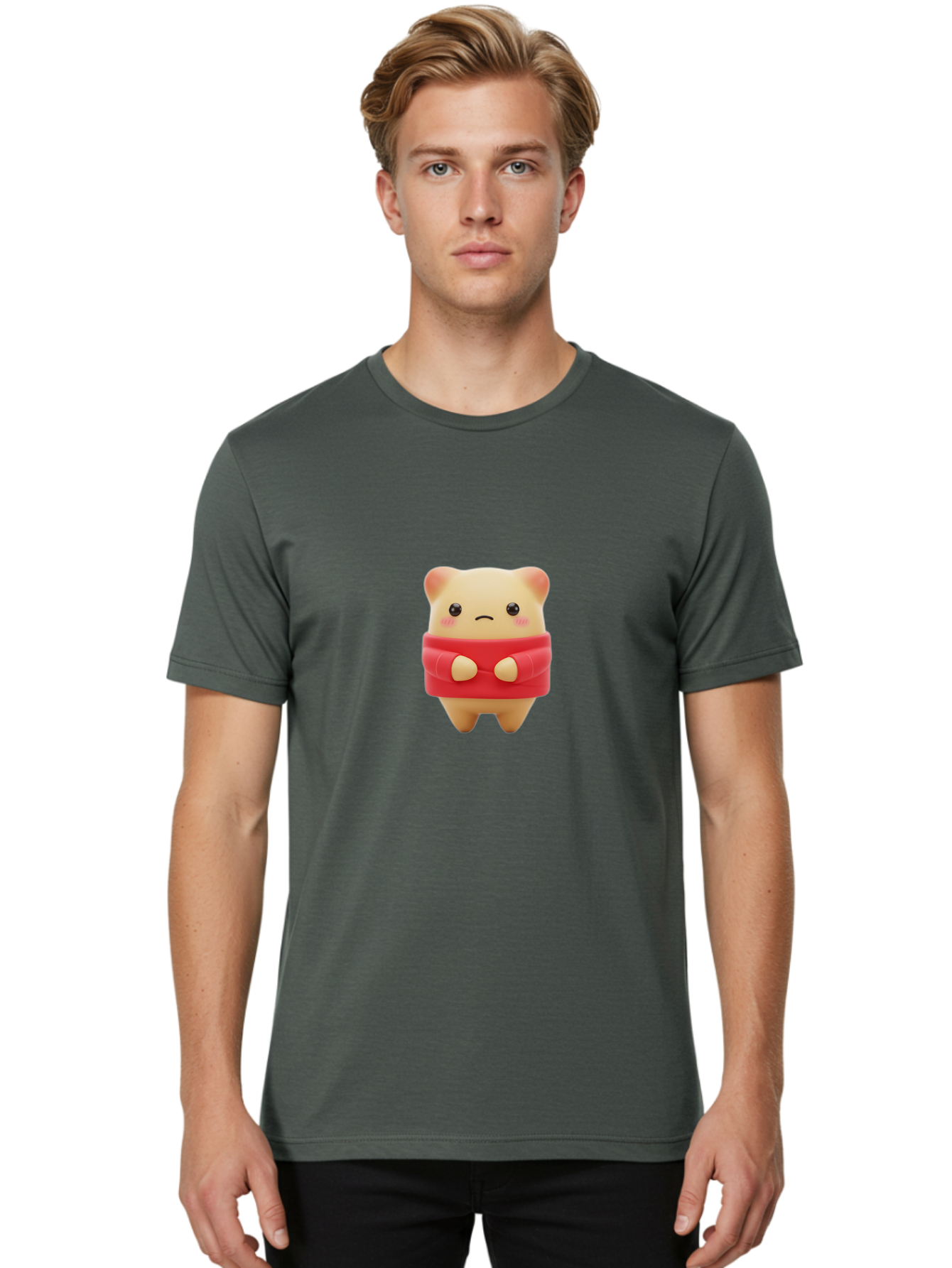 Sad-Cat-Figurine Men'S Graphic Tee, 100% Cotton, Comfortable Casual Summer Wear, Machine Washable, Vintage Camera, Old Camera, Antique Camera, Black Camera, Classic Photography, Photography Equipment, Nostalgic Device, Film Camera, Camera Art Baf494