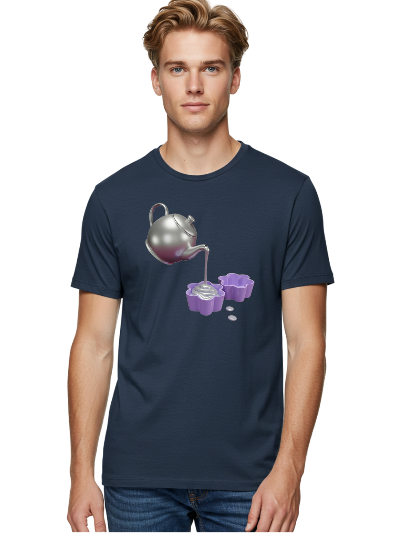 Silver-Teapot-Pouring Men'S Graphic Tee, 100% Cotton, Comfortable Casual Summer Wear, Machine Washable, Vintage Camera, Old Camera, Antique Camera, Black Camera, Classic Photography, Photography Equipment, Nostalgic Device, Film Camera, Baf506