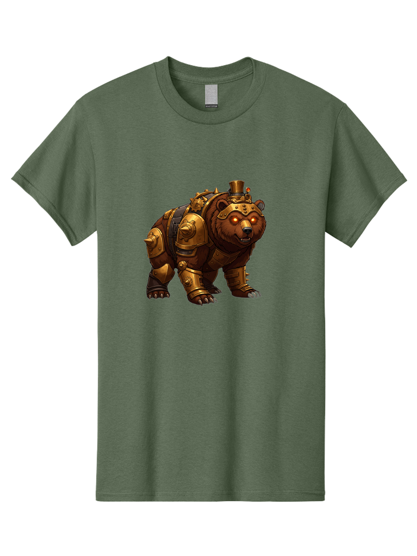 Steampunk-Bear-1 Men'S Graphic Tee, 100% Cotton, Comfortable Casual Summer Wear, Machine Washable, Vintage Camera, Old Camera, Antique Camera, Black Camera, Classic Photography, Photography Equipment, Nostalgic Device, Film Camera, Camera Art Baf545