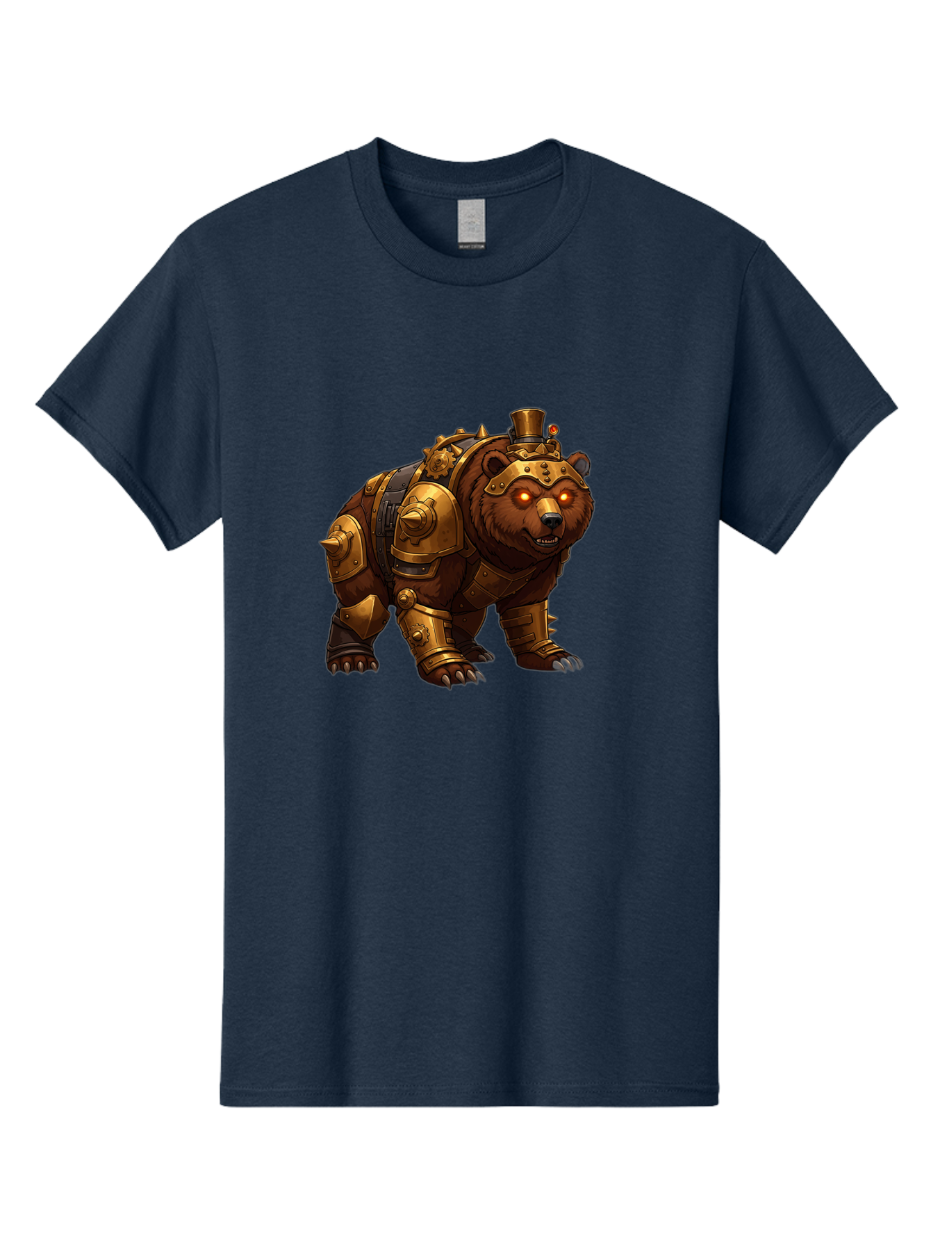 Steampunk-Bear-1 Men'S Graphic Tee, 100% Cotton, Comfortable Casual Summer Wear, Machine Washable, Vintage Camera, Old Camera, Antique Camera, Black Camera, Classic Photography, Photography Equipment, Nostalgic Device, Film Camera, Camera Art Baf545