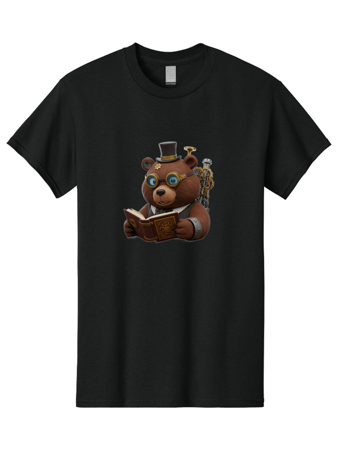 Steampunk-Bear Men'S Graphic Tee, 100% Cotton, Comfortable Casual Summer Wear, Machine Washable, Vintage Camera, Old Camera, Antique Camera, Black Camera, Classic Photography, Photography Equipment, Nostalgic Device, Film Camera, Camera Art Baf546
