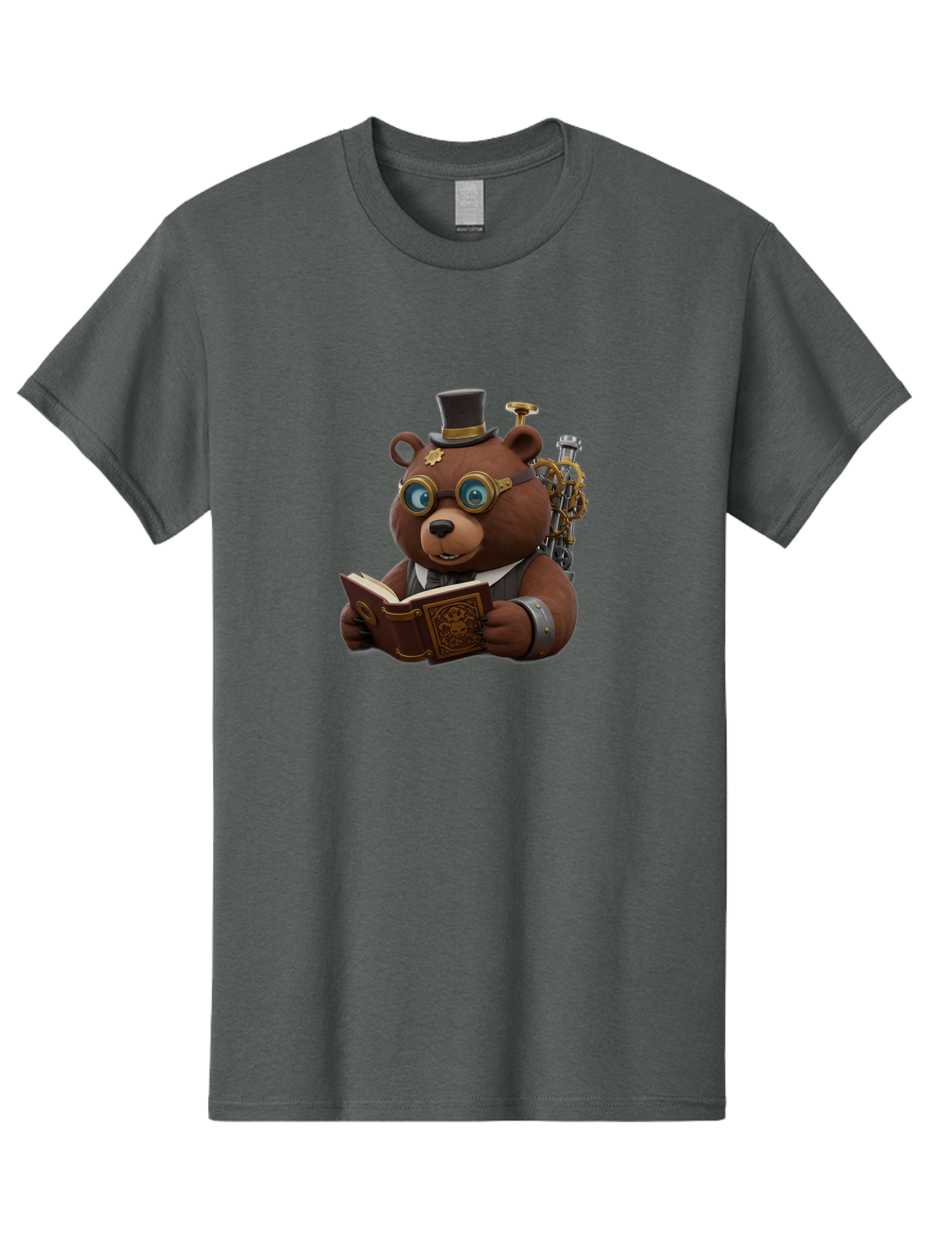 Steampunk-Bear Men'S Graphic Tee, 100% Cotton, Comfortable Casual Summer Wear, Machine Washable, Vintage Camera, Old Camera, Antique Camera, Black Camera, Classic Photography, Photography Equipment, Nostalgic Device, Film Camera, Camera Art Baf546