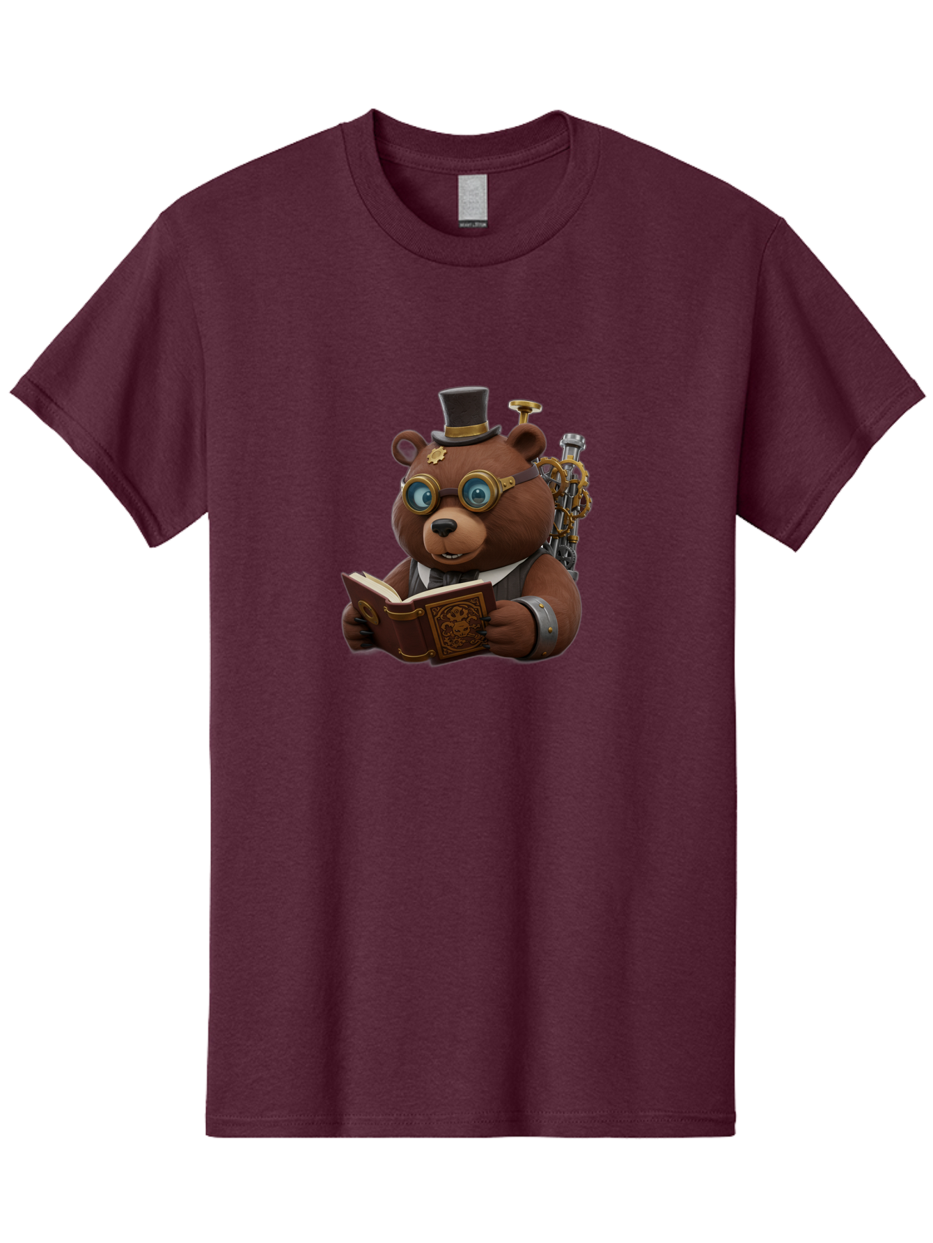 Steampunk-Bear Men'S Graphic Tee, 100% Cotton, Comfortable Casual Summer Wear, Machine Washable, Vintage Camera, Old Camera, Antique Camera, Black Camera, Classic Photography, Photography Equipment, Nostalgic Device, Film Camera, Camera Art Baf546