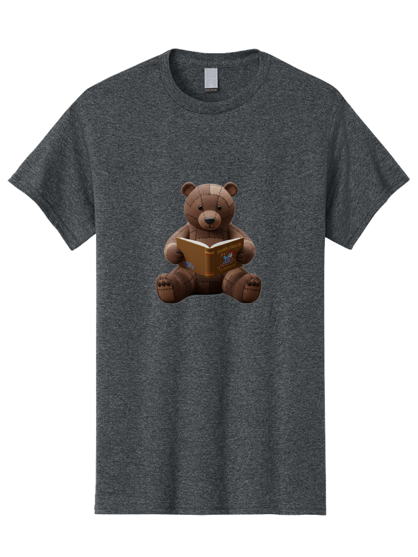 Stitched-Teddy-Bear-Reading-Story-Pockets Men'S Graphic Tee, 100% Cotton, Comfortable Casual Summer Wear, Machine Washable, Vintage Camera, Old Camera, Antique Camera, Black Camera, Classic Photography, Photography Equipment, Nostalgic Device, Baf552
