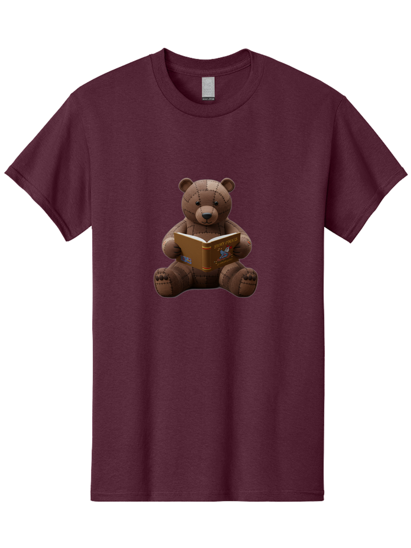 Stitched-Teddy-Bear-Reading-Story-Pockets Men'S Graphic Tee, 100% Cotton, Comfortable Casual Summer Wear, Machine Washable, Vintage Camera, Old Camera, Antique Camera, Black Camera, Classic Photography, Photography Equipment, Nostalgic Device, Baf552