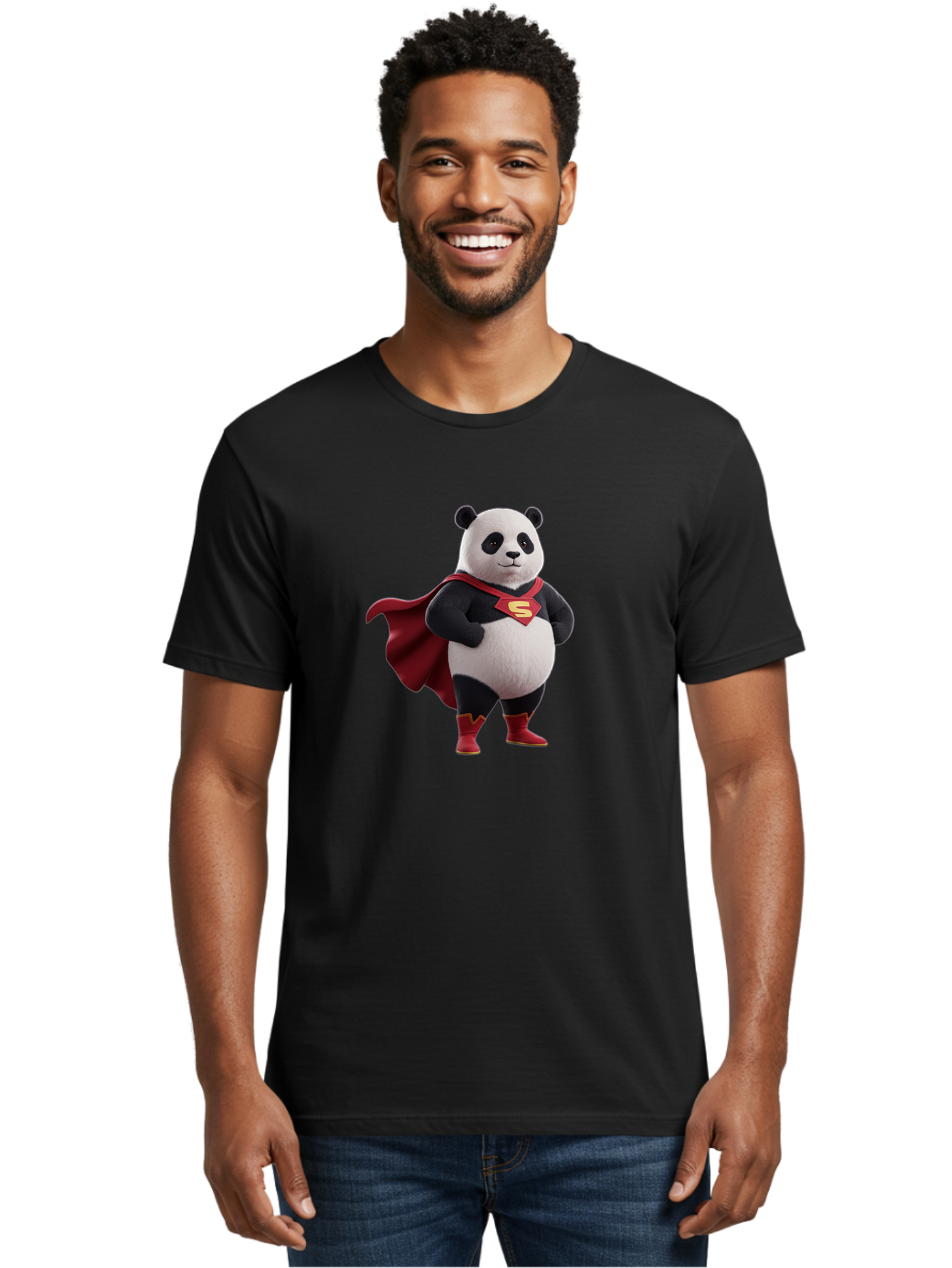 Superman-Panda Men'S Graphic Tee, 100% Cotton, Comfortable Casual Summer Wear, Machine Washable, Vintage Camera, Old Camera, Antique Camera, Black Camera, Classic Photography, Photography Equipment, Nostalgic Device, Film Camera, Camera Art Baf558