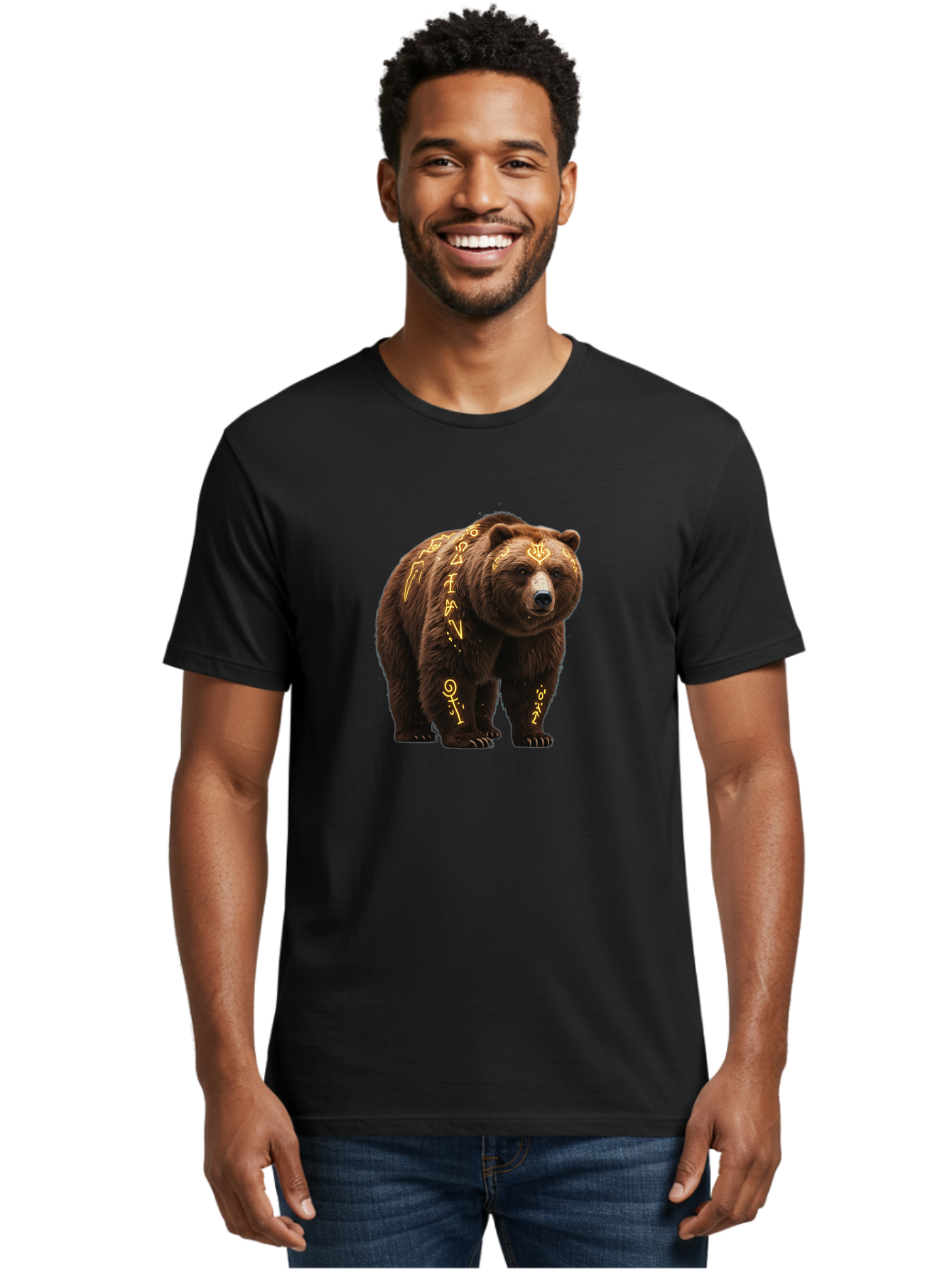 Tattooed-Brown-Bear Men'S Graphic Tee, 100% Cotton, Comfortable Casual Summer Wear, Machine Washable, Vintage Camera, Old Camera, Antique Camera, Black Camera, Classic Photography, Photography Equipment, Nostalgic Device, Film Camera, Baf563