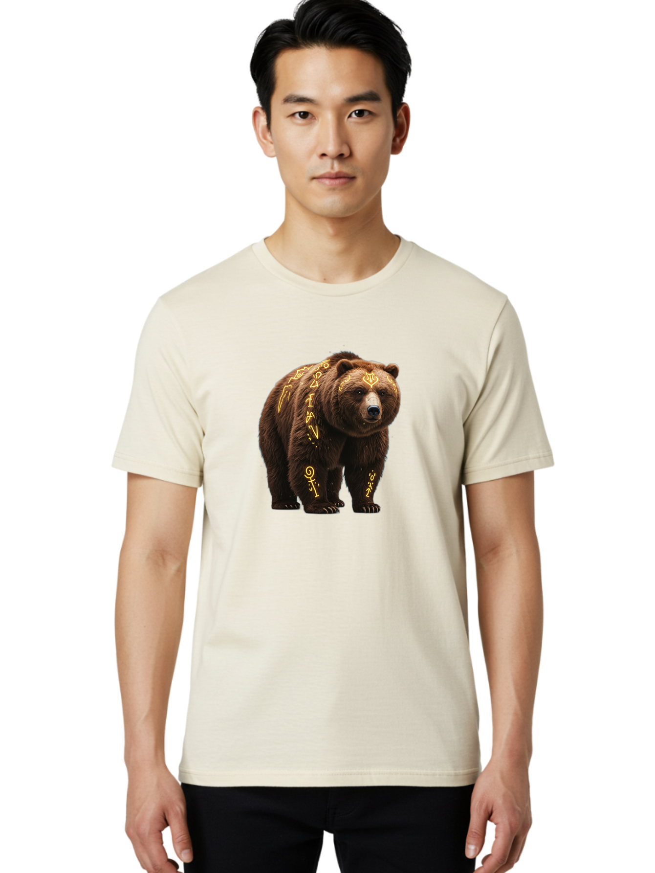 Tattooed-Brown-Bear Men'S Graphic Tee, 100% Cotton, Comfortable Casual Summer Wear, Machine Washable, Vintage Camera, Old Camera, Antique Camera, Black Camera, Classic Photography, Photography Equipment, Nostalgic Device, Film Camera, Baf563