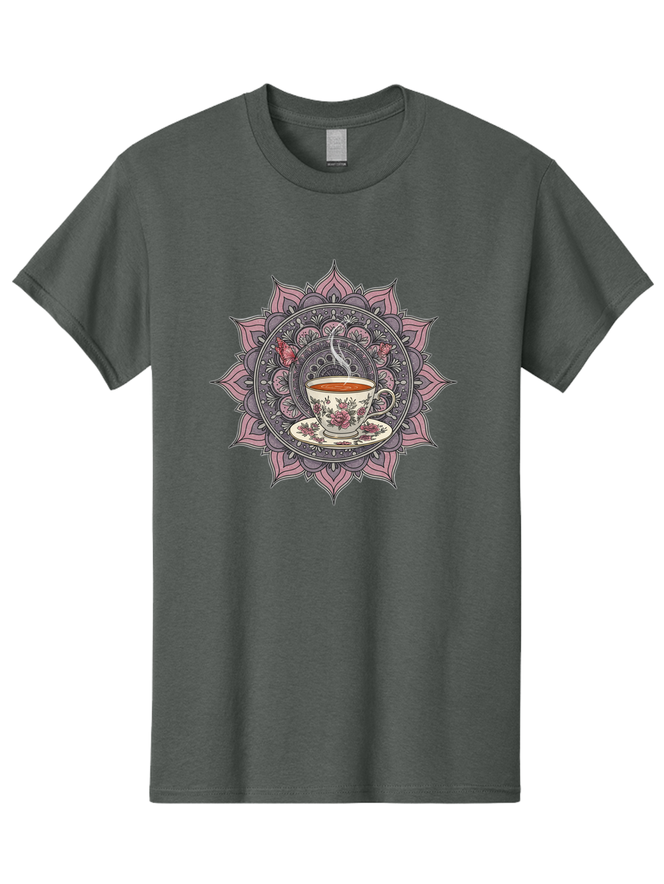 Tea-Cup-Mandala-1 Men'S Graphic Tee, 100% Cotton, Comfortable Casual Summer Wear, Machine Washable, Vintage Camera, Old Camera, Antique Camera, Black Camera, Classic Photography, Photography Equipment, Nostalgic Device, Film Camera, Camera Art Baf564