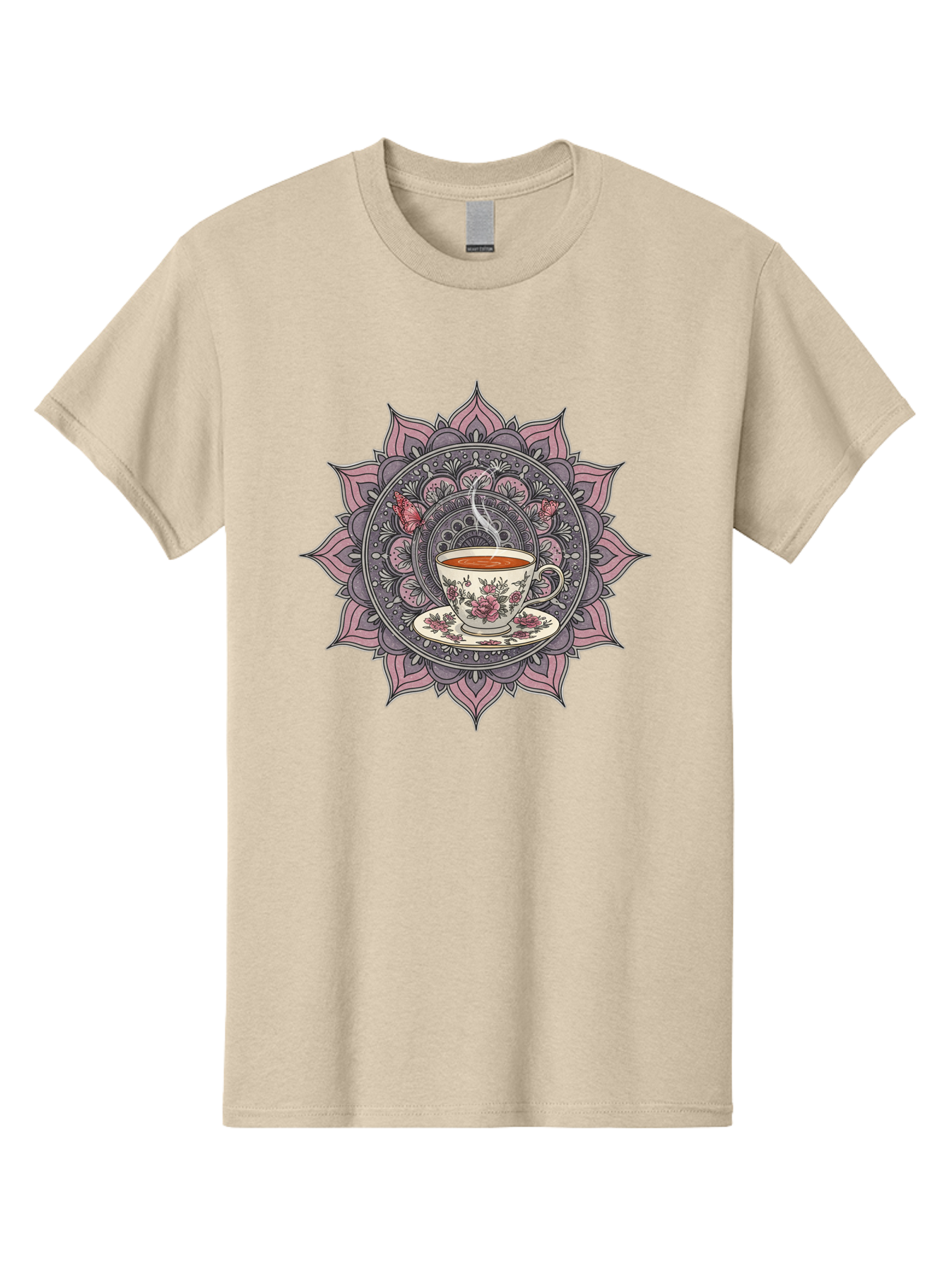 Tea-Cup-Mandala-1 Men'S Graphic Tee, 100% Cotton, Comfortable Casual Summer Wear, Machine Washable, Vintage Camera, Old Camera, Antique Camera, Black Camera, Classic Photography, Photography Equipment, Nostalgic Device, Film Camera, Camera Art Baf564