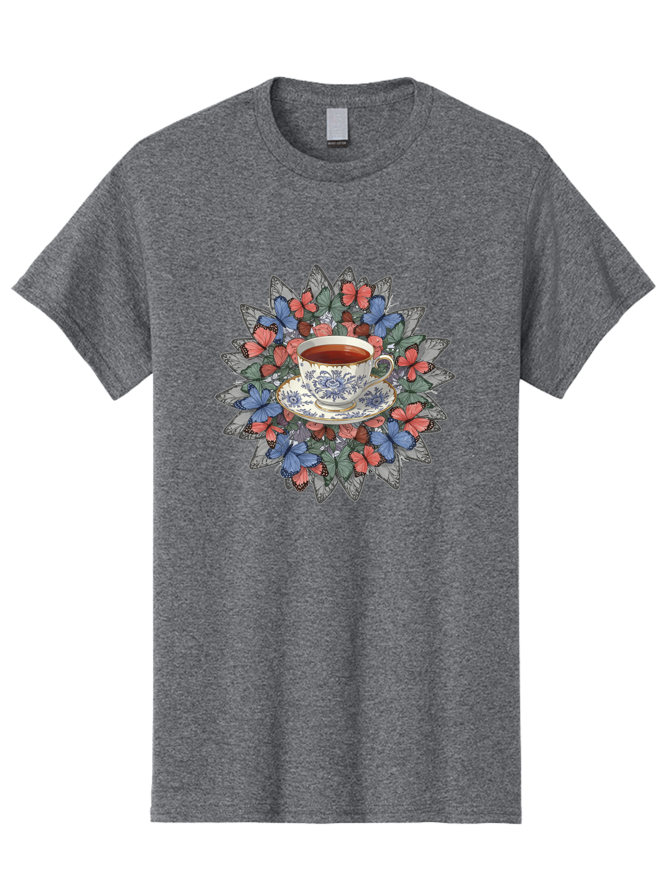 Tea-Cup-With-Butterflies Men'S Graphic Tee, 100% Cotton, Comfortable Casual Summer Wear, Machine Washable, Vintage Camera, Old Camera, Antique Camera, Black Camera, Classic Photography, Photography Equipment, Nostalgic Device, Film Camera, Baf568