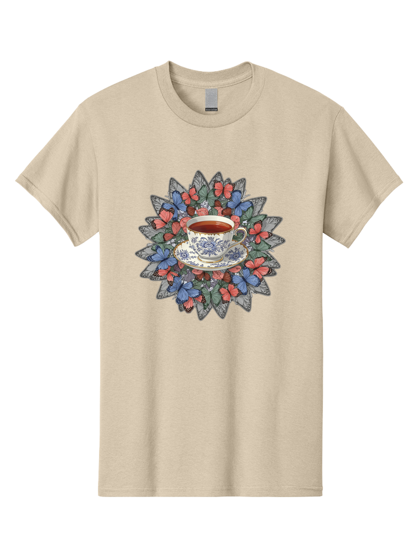 Tea-Cup-With-Butterflies Men'S Graphic Tee, 100% Cotton, Comfortable Casual Summer Wear, Machine Washable, Vintage Camera, Old Camera, Antique Camera, Black Camera, Classic Photography, Photography Equipment, Nostalgic Device, Film Camera, Baf568